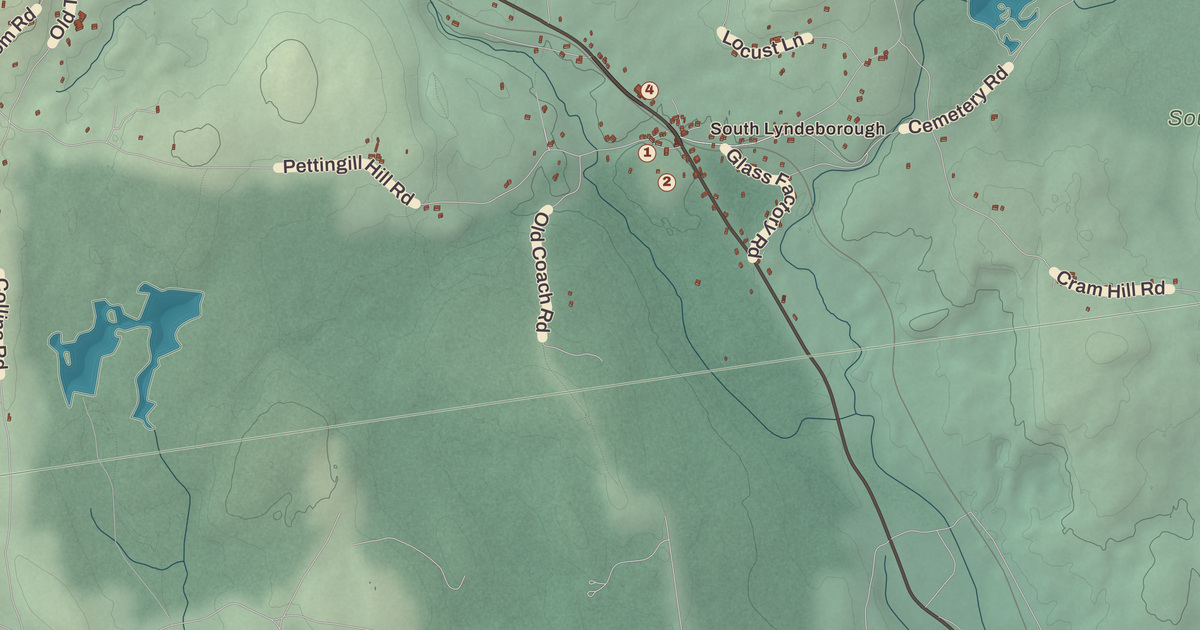 Beautifully Detailed Map of Lyndeborough, New Hampshire