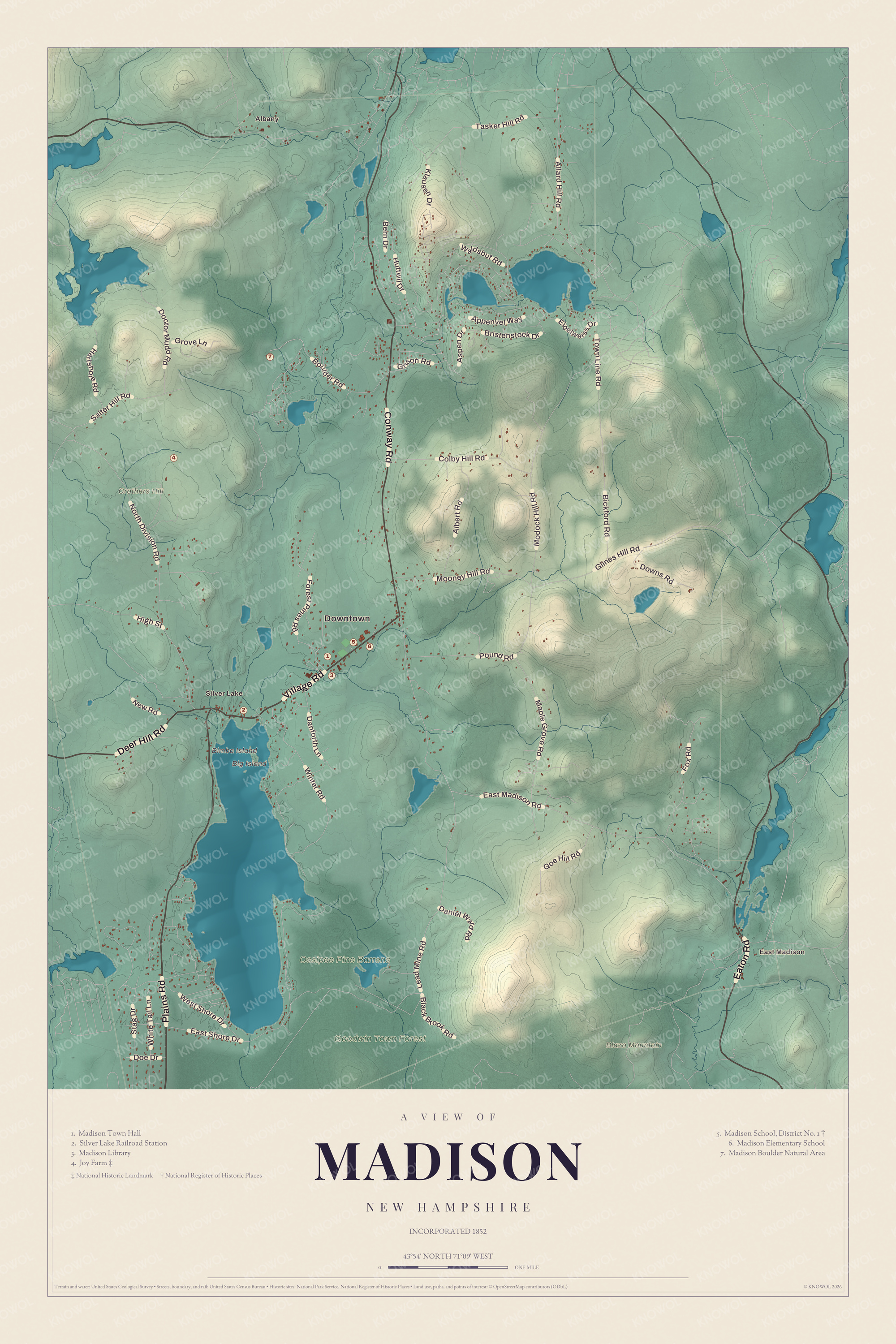 Map of Madison, New Hampshire