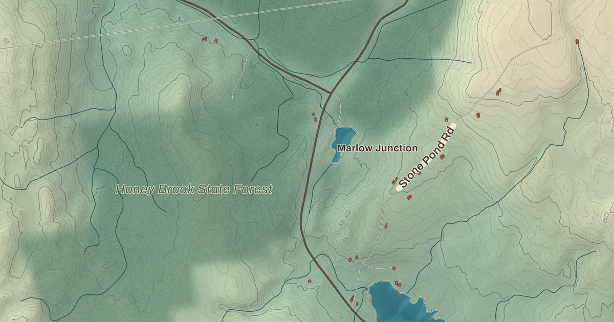 Beautifully Detailed Map of Marlow, New Hampshire