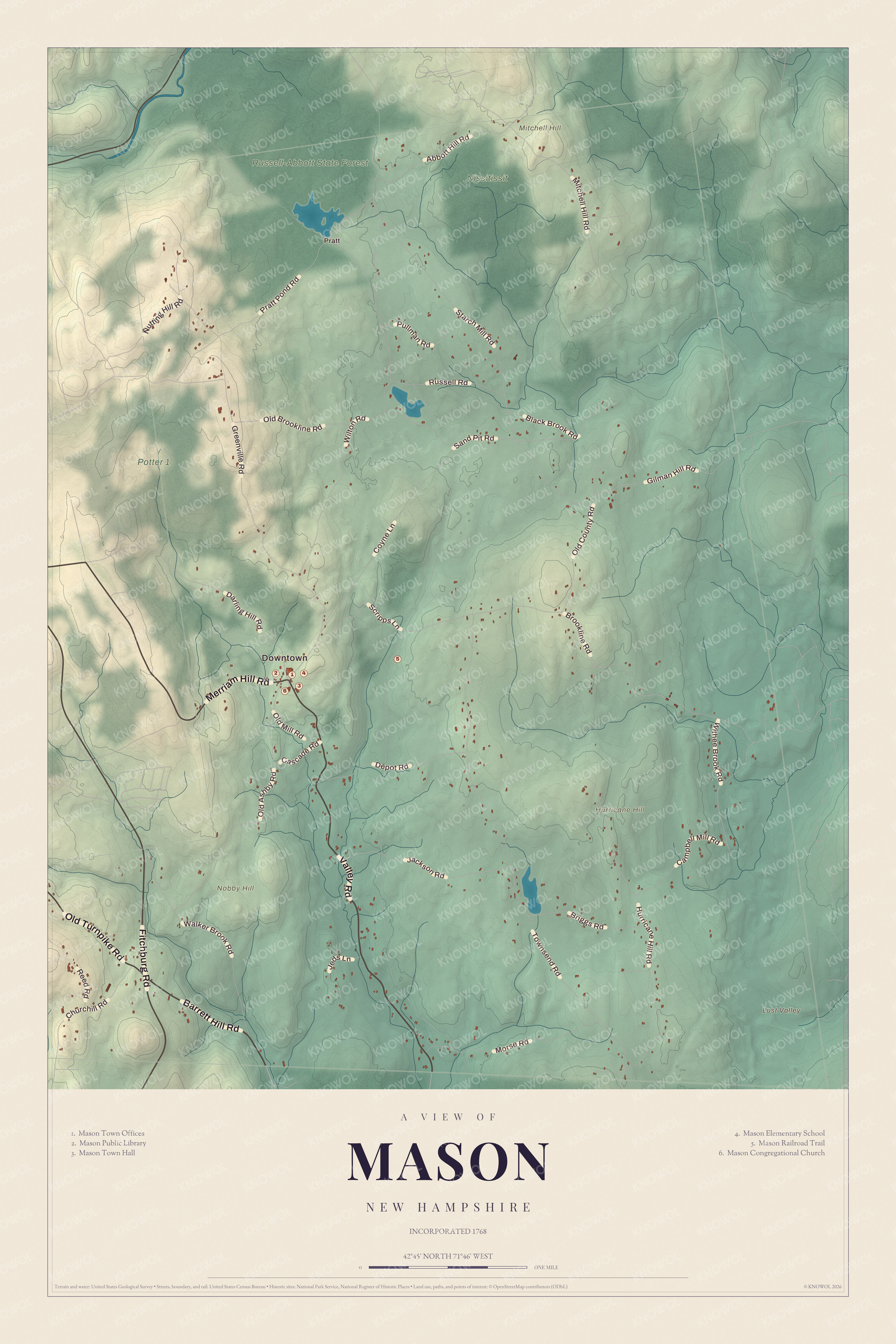 Map of Mason, New Hampshire