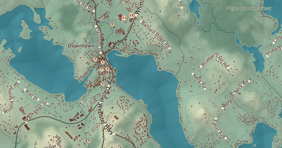 Beautifully Detailed Map of Meredith, New Hampshire