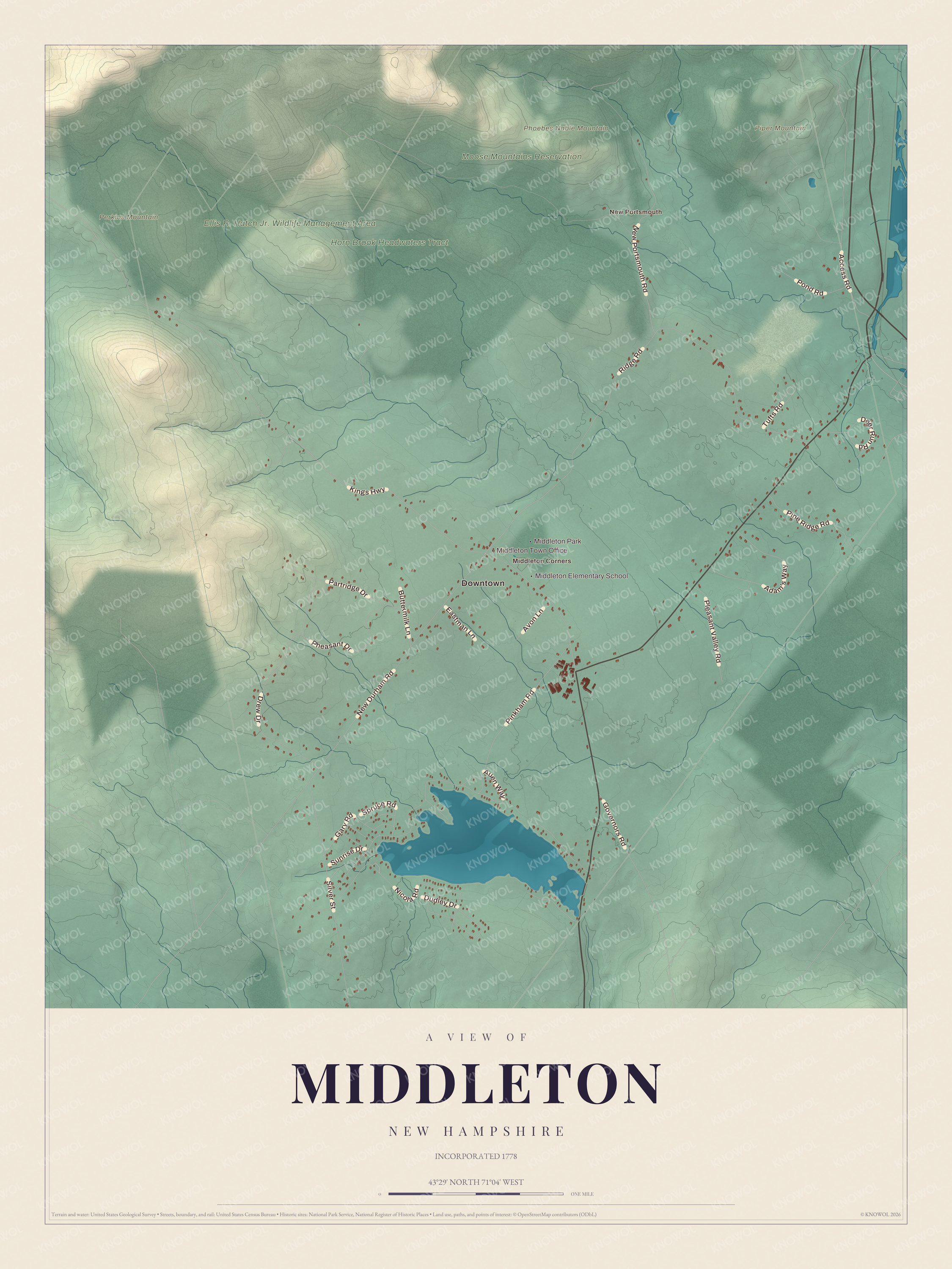 Map of Middleton, New Hampshire