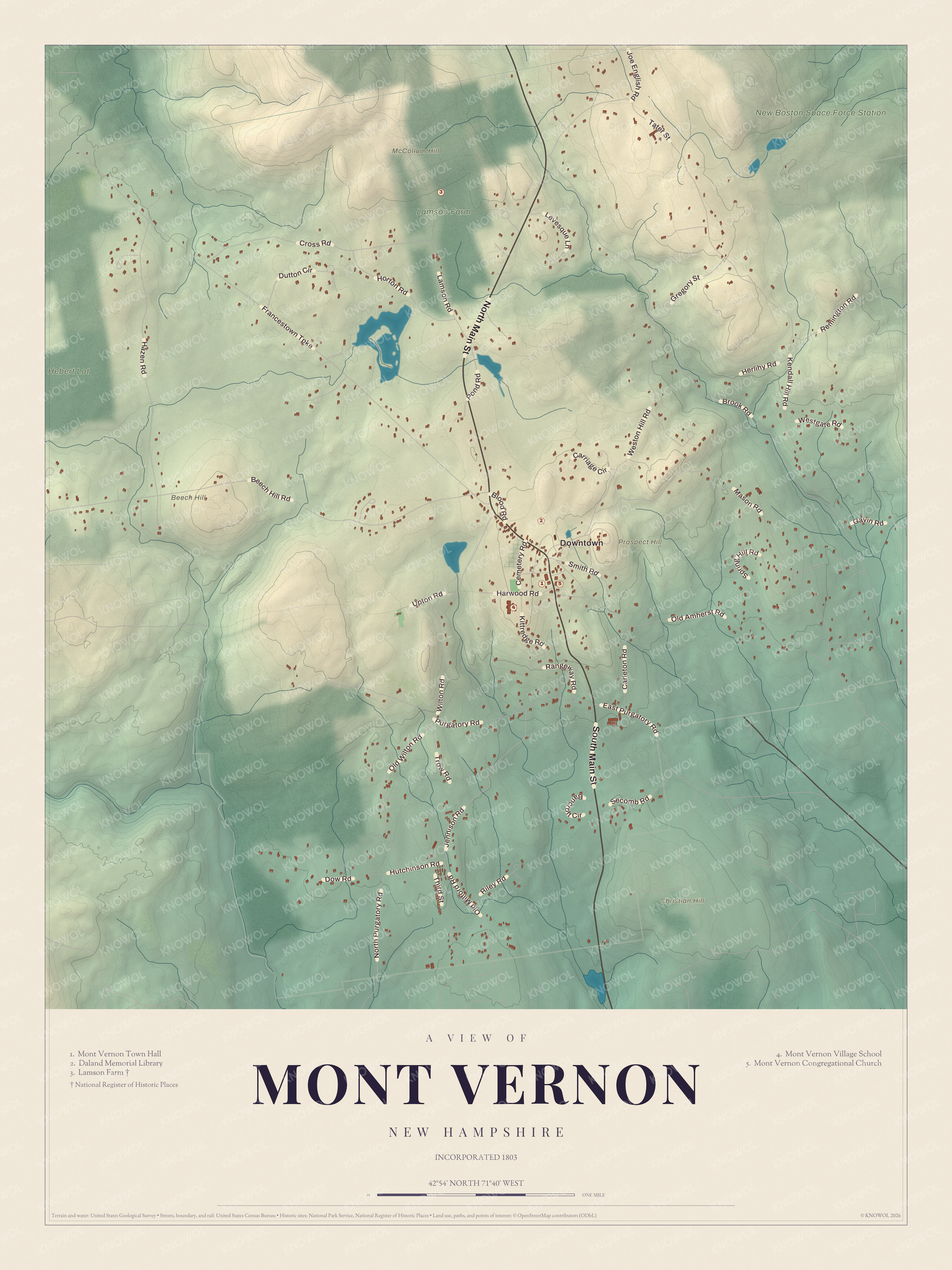 Map of Mont Vernon, New Hampshire