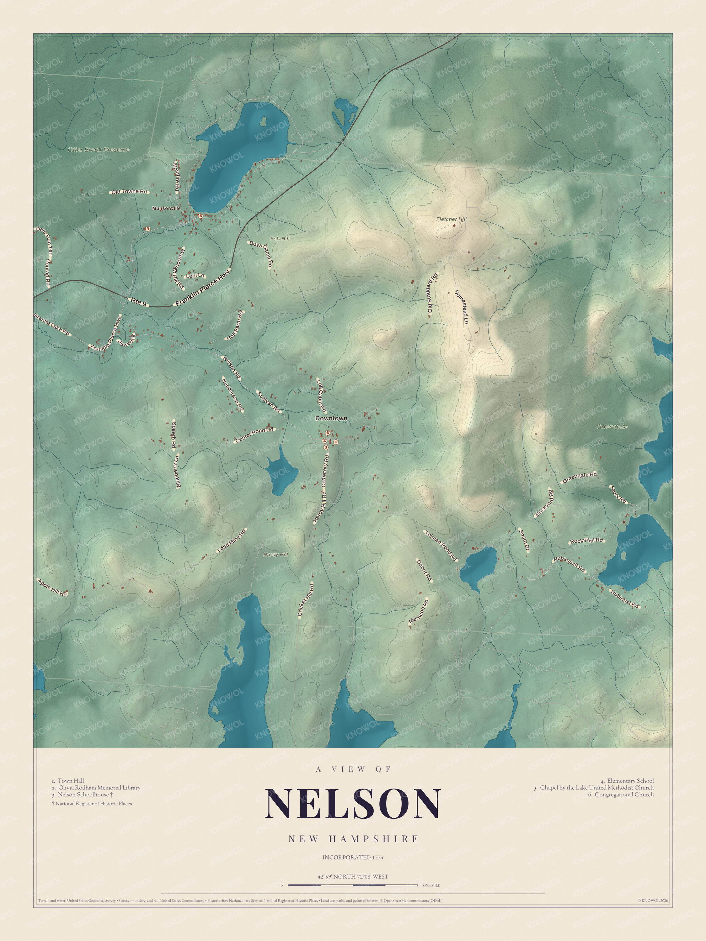 Map of Nelson, New Hampshire