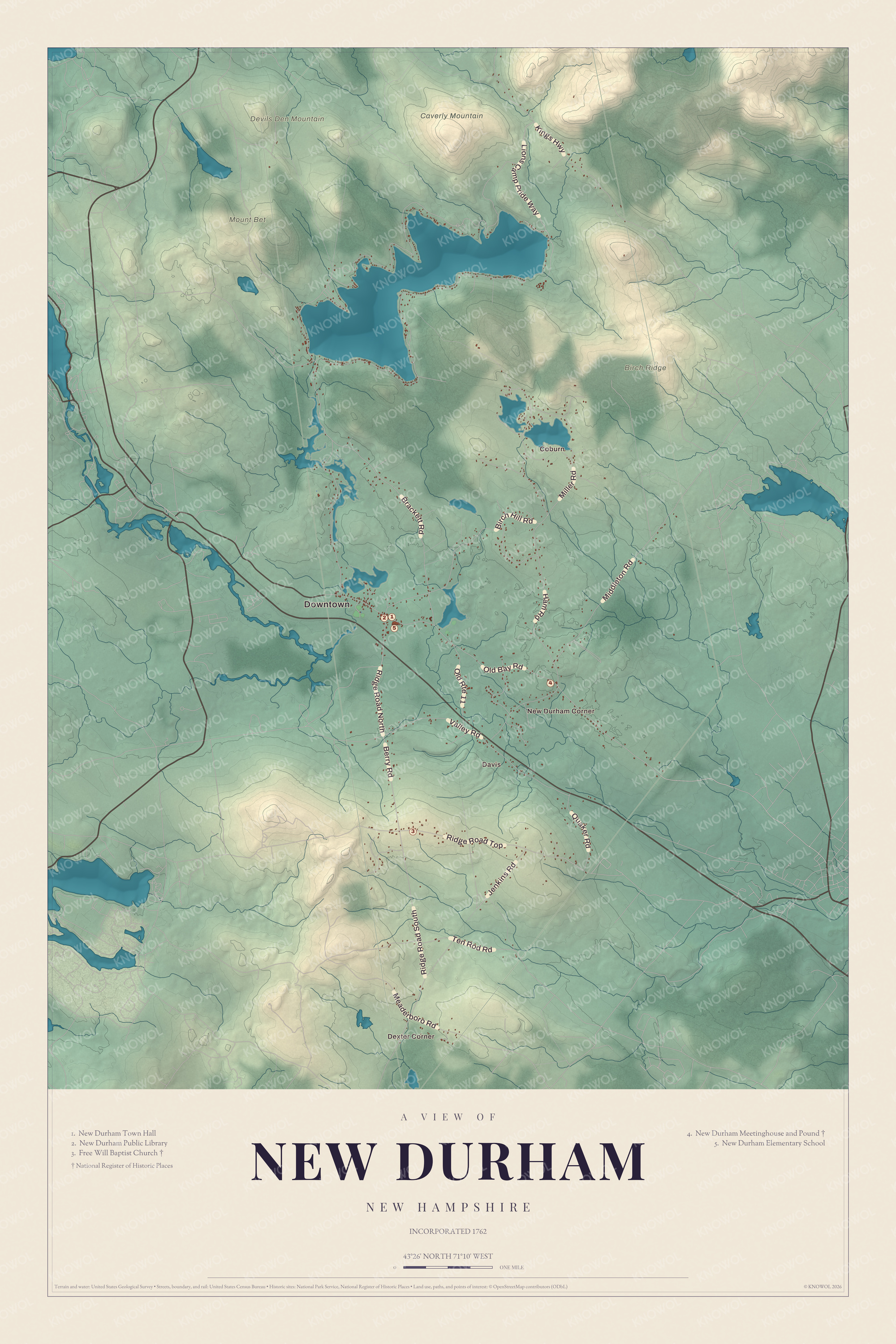 Map of New Durham, New Hampshire