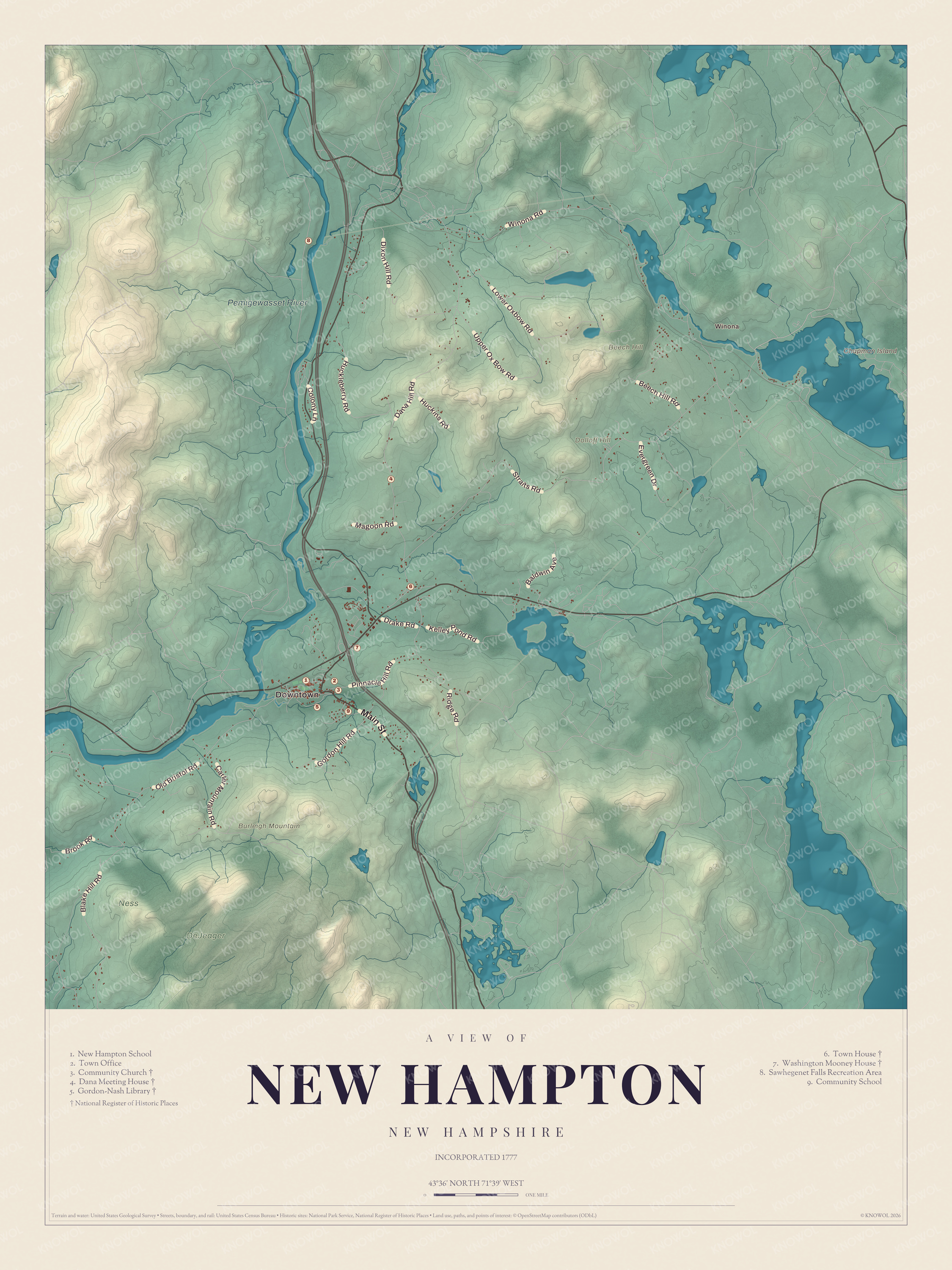 Map of New Hampton, New Hampshire