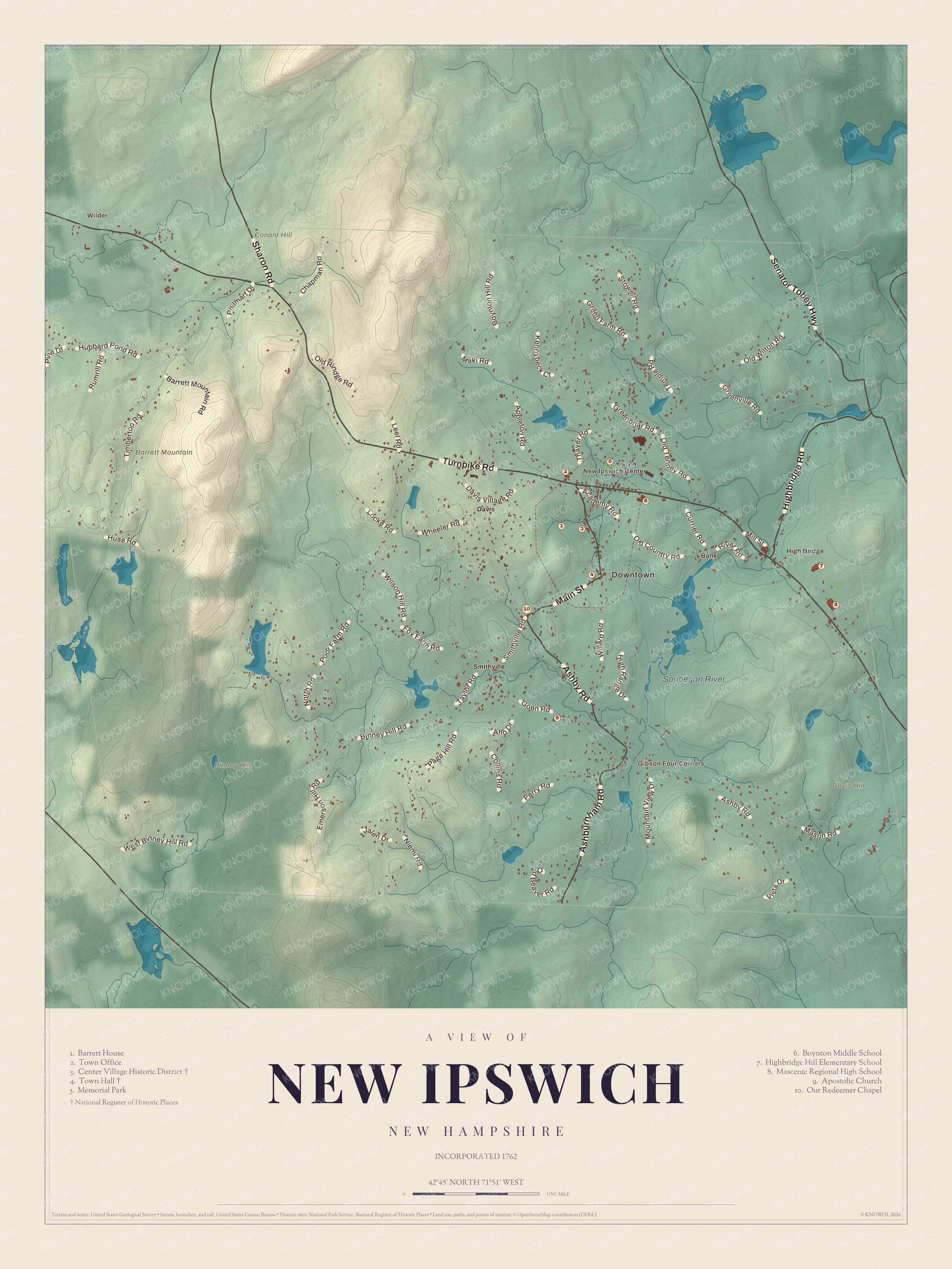 Map of New Ipswich, New Hampshire