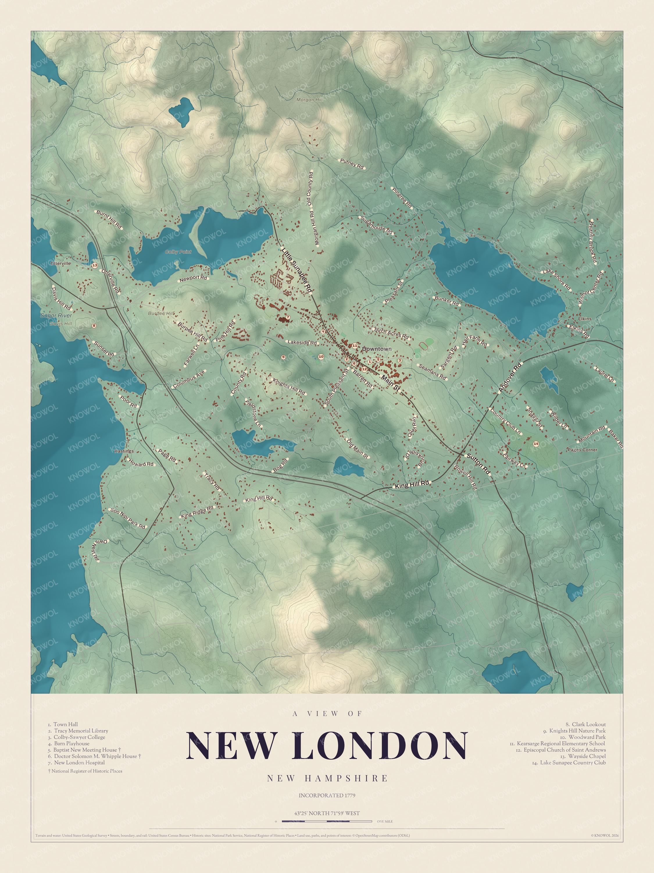 Map of New London, New Hampshire