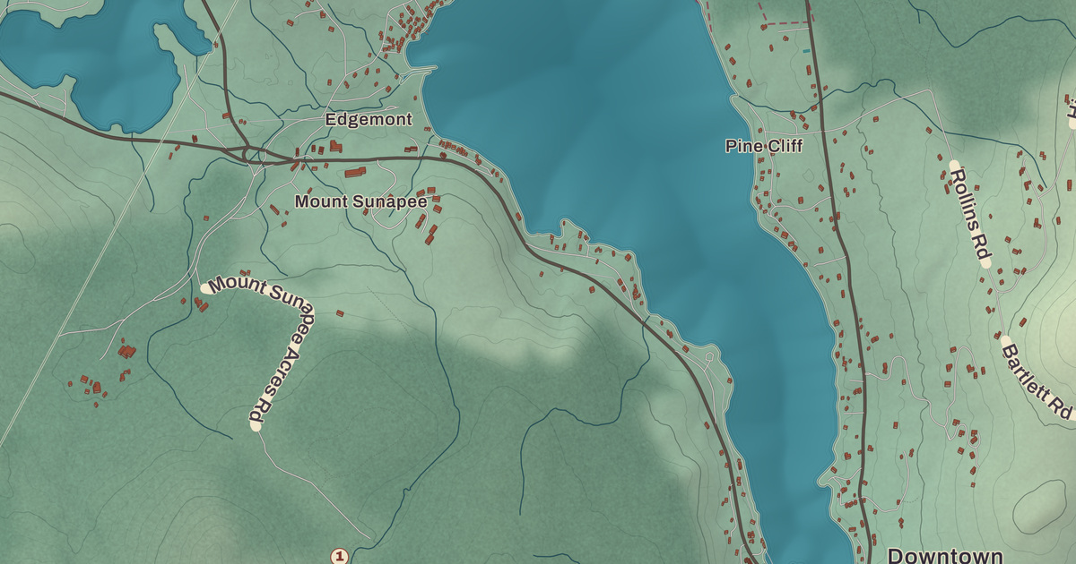 Beautifully Detailed Map of Newbury, New Hampshire