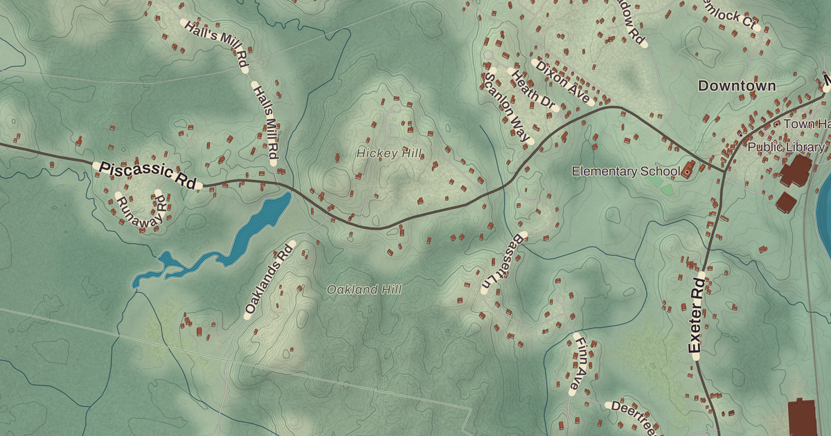 Beautifully Detailed Map of Newfields, New Hampshire
