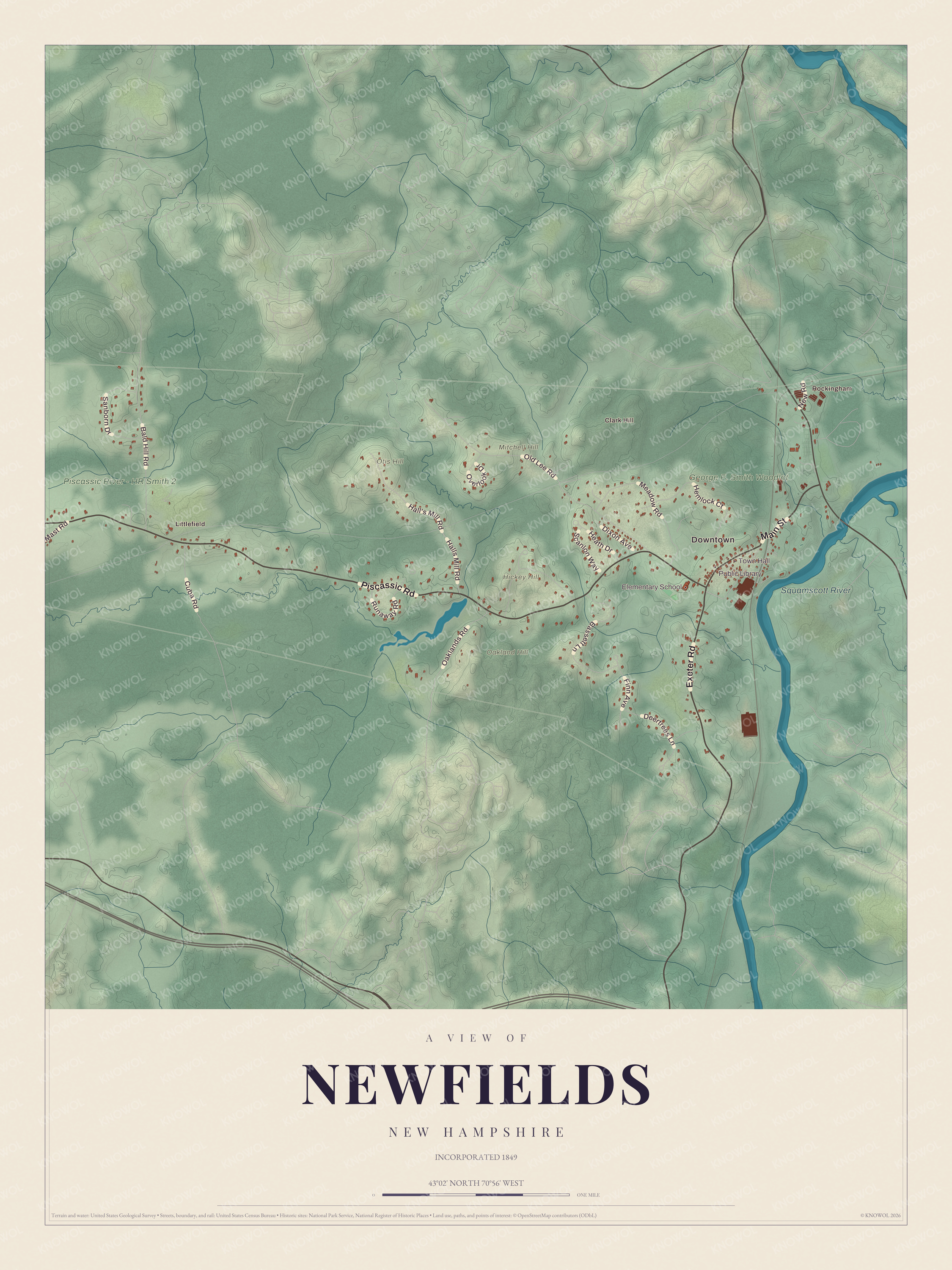 Map of Newfields, New Hampshire