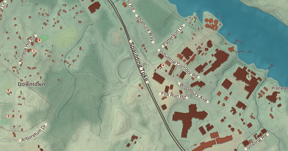 Beautifully Detailed Map of Newington, New Hampshire