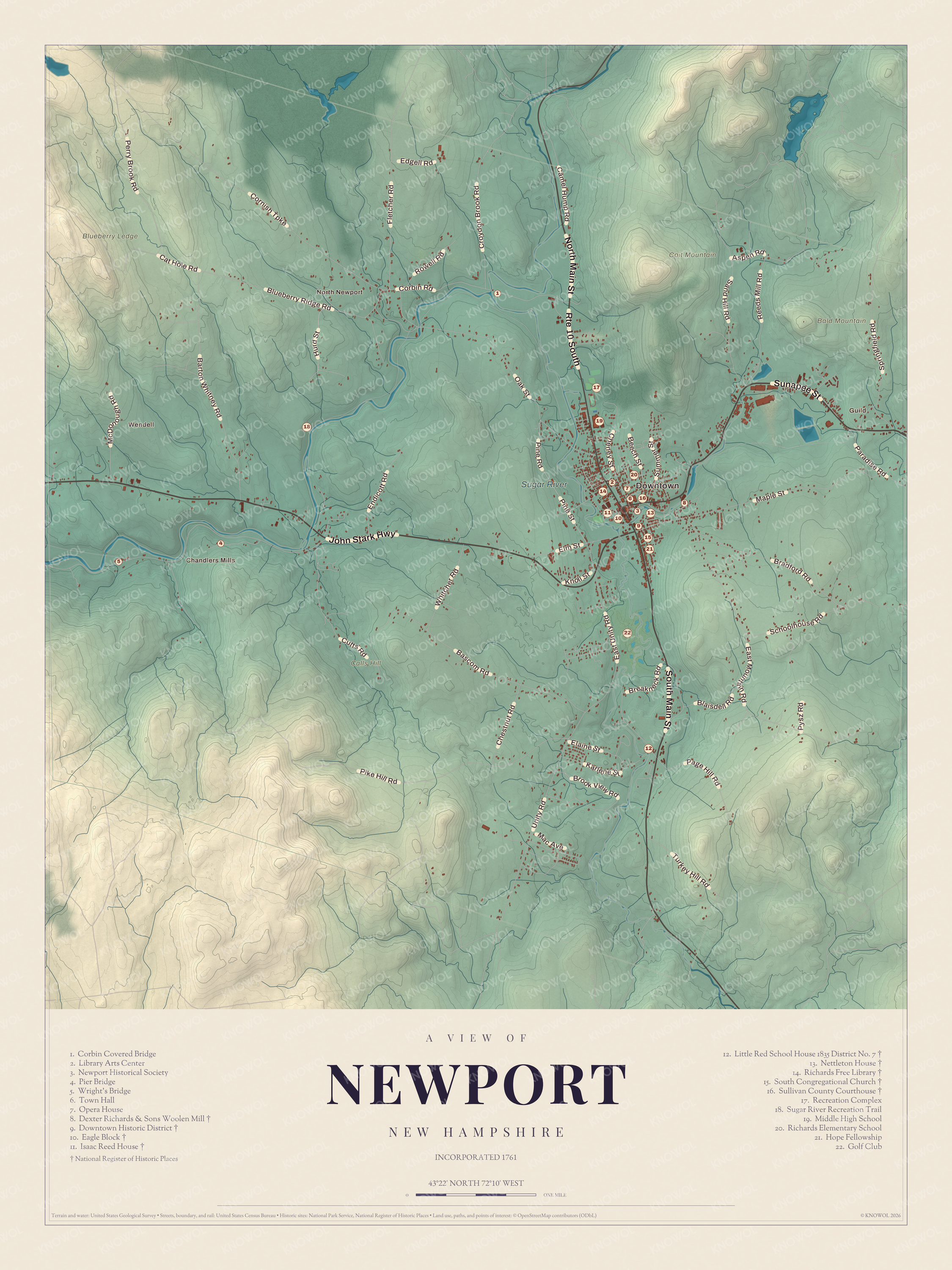 Map of Newport, New Hampshire