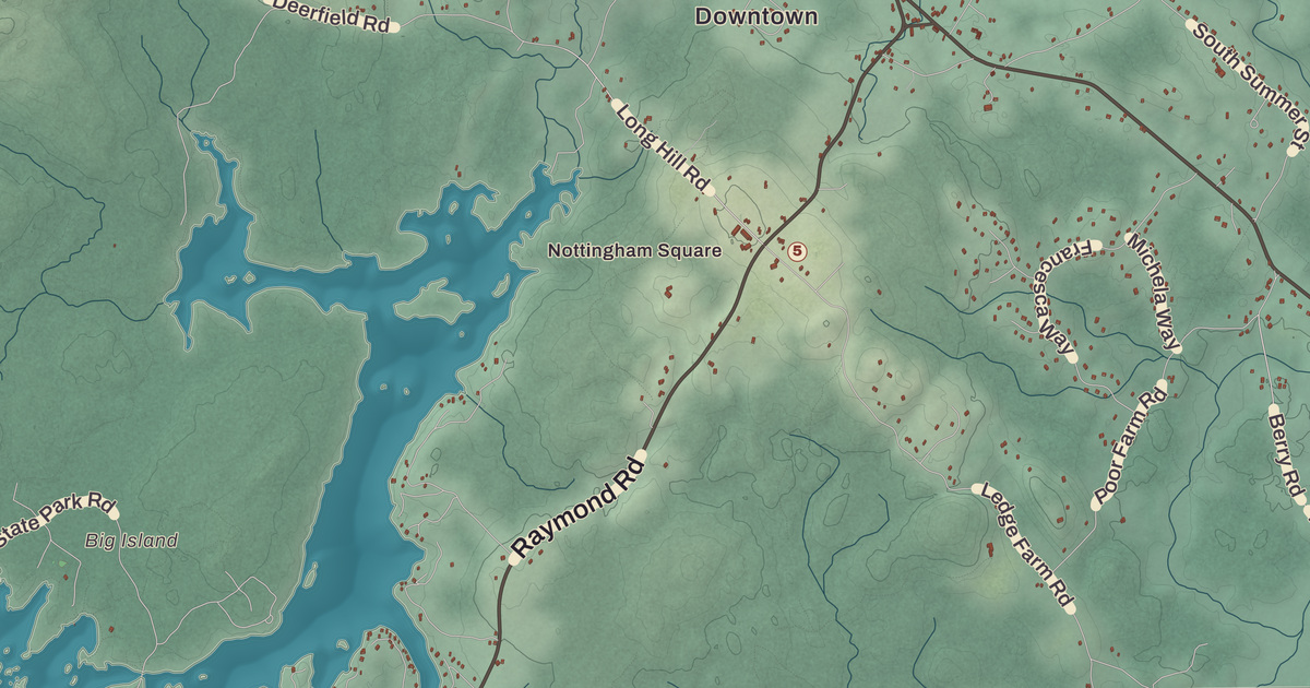 Beautifully Detailed Map of Nottingham, New Hampshire