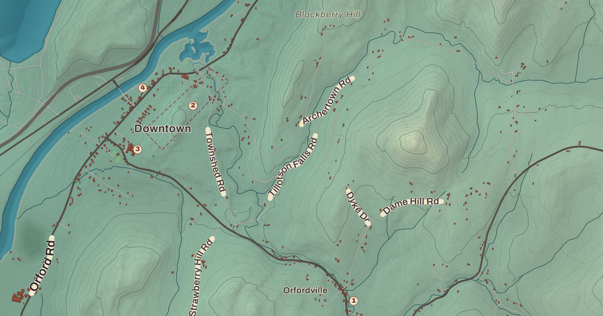 Beautifully Detailed Map of Orford, New Hampshire