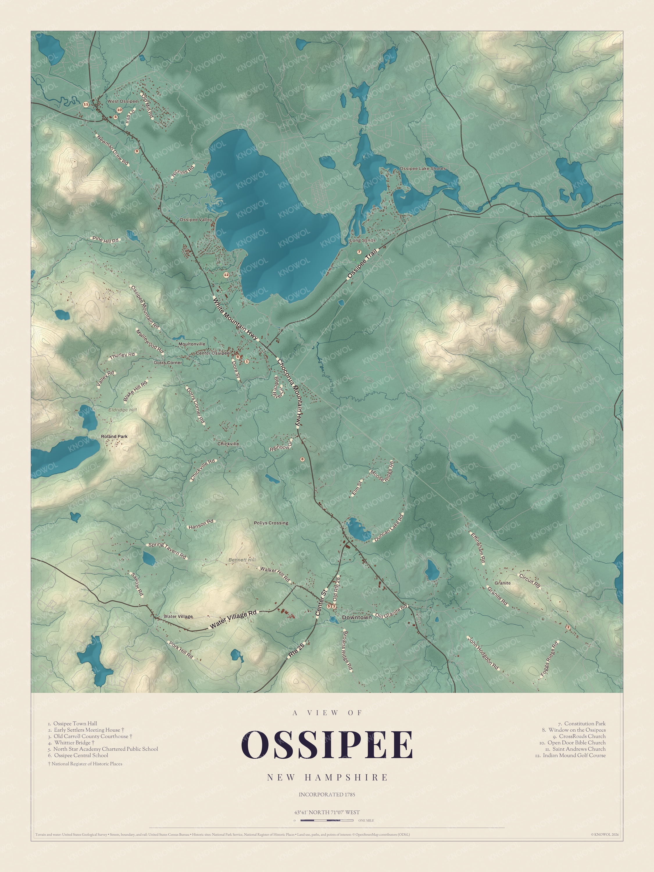 Map of Ossipee, New Hampshire