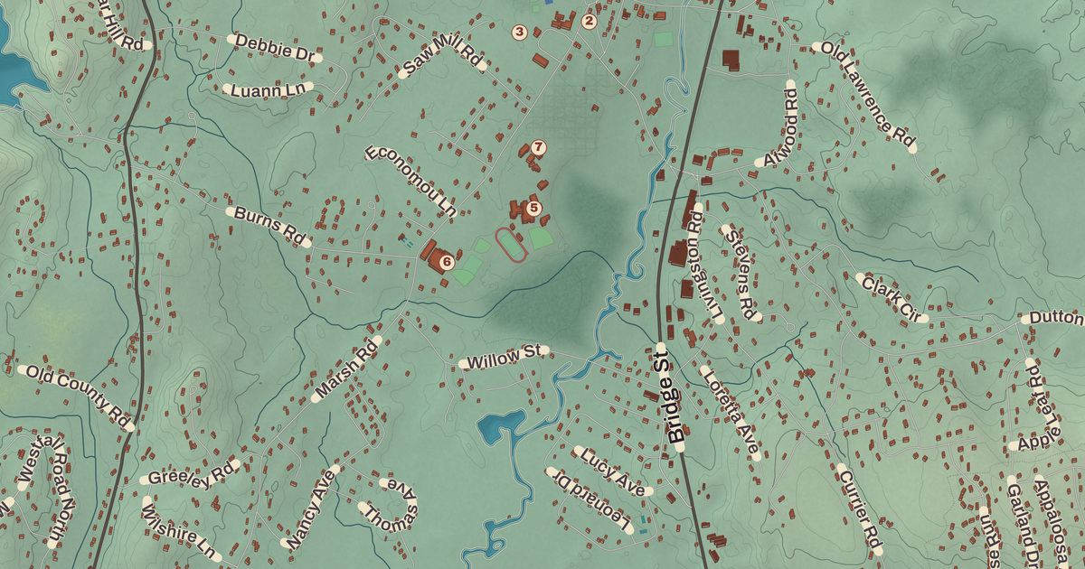 Beautifully Detailed Map of Pelham, New Hampshire