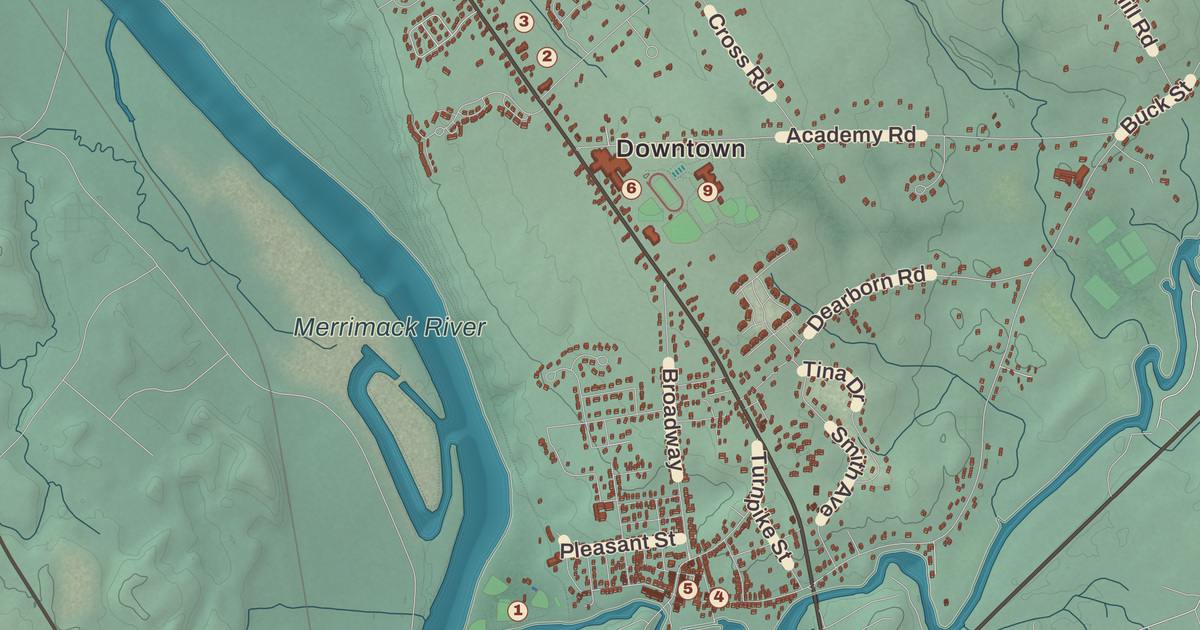 Beautifully Detailed Map of Pembroke, New Hampshire