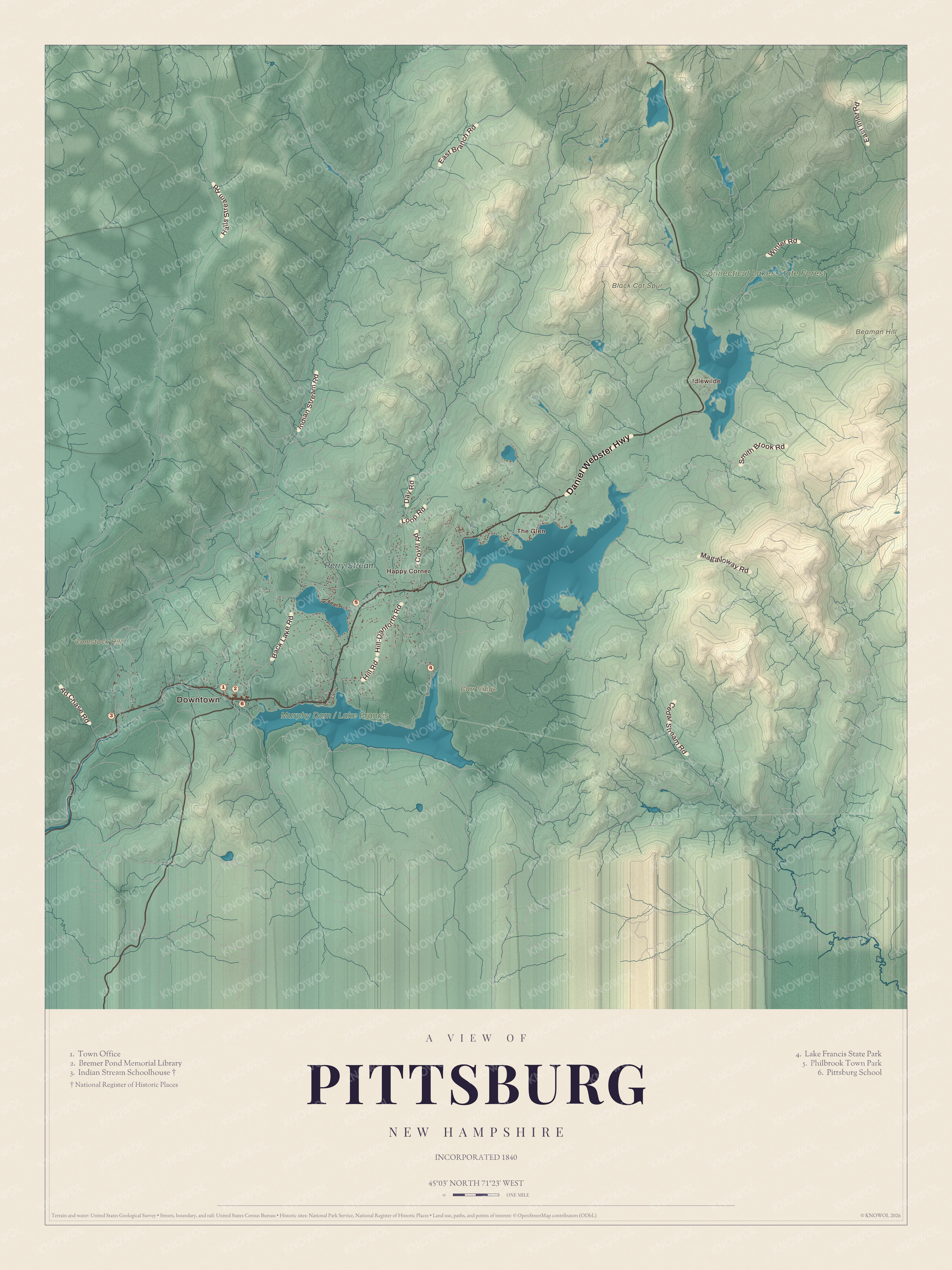 Map of Pittsburg, New Hampshire