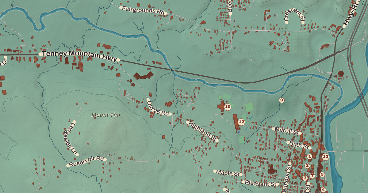 Beautifully Detailed Map of Plymouth, New Hampshire