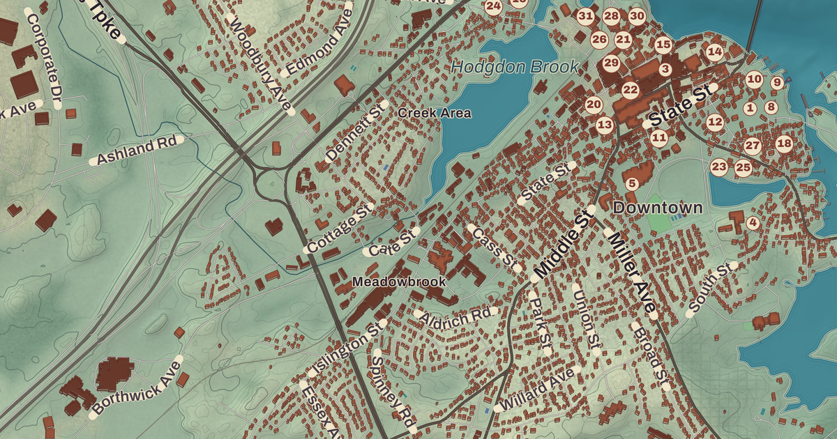 Beautifully Detailed Map of Portsmouth, New Hampshire
