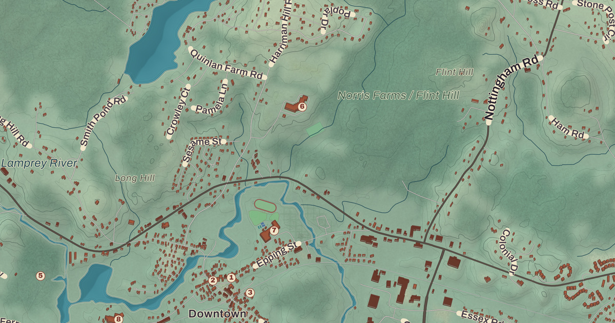 Beautifully Detailed Map of Raymond, New Hampshire