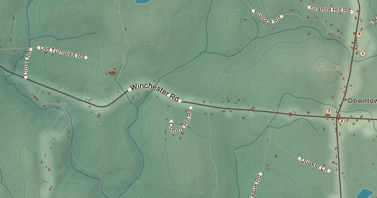 Beautifully Detailed Map of Richmond, New Hampshire