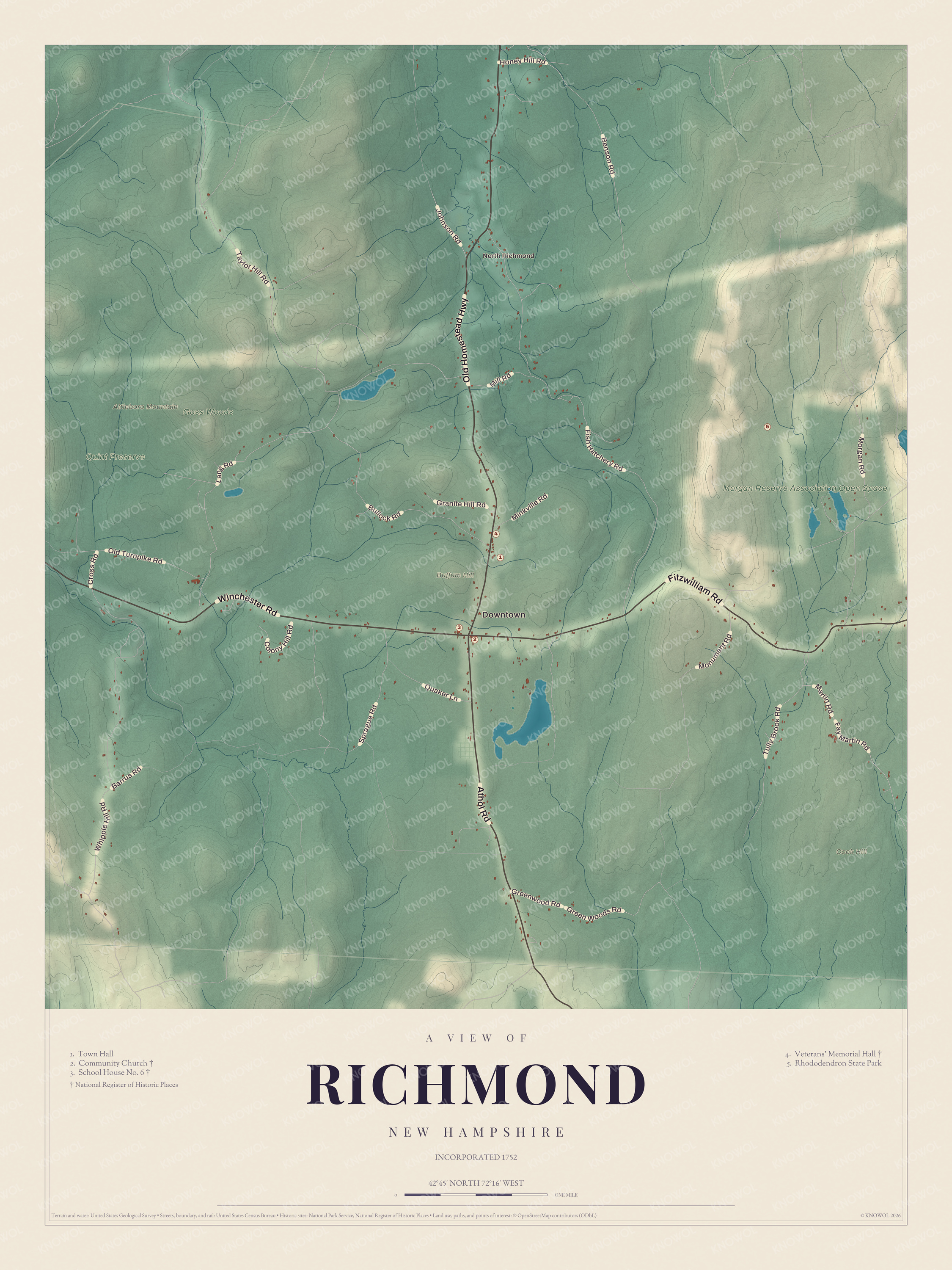 Map of Richmond, New Hampshire