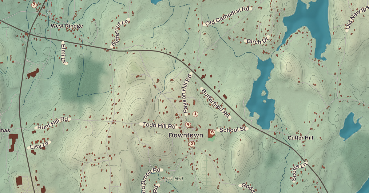 Beautifully Detailed Map of Rindge, New Hampshire