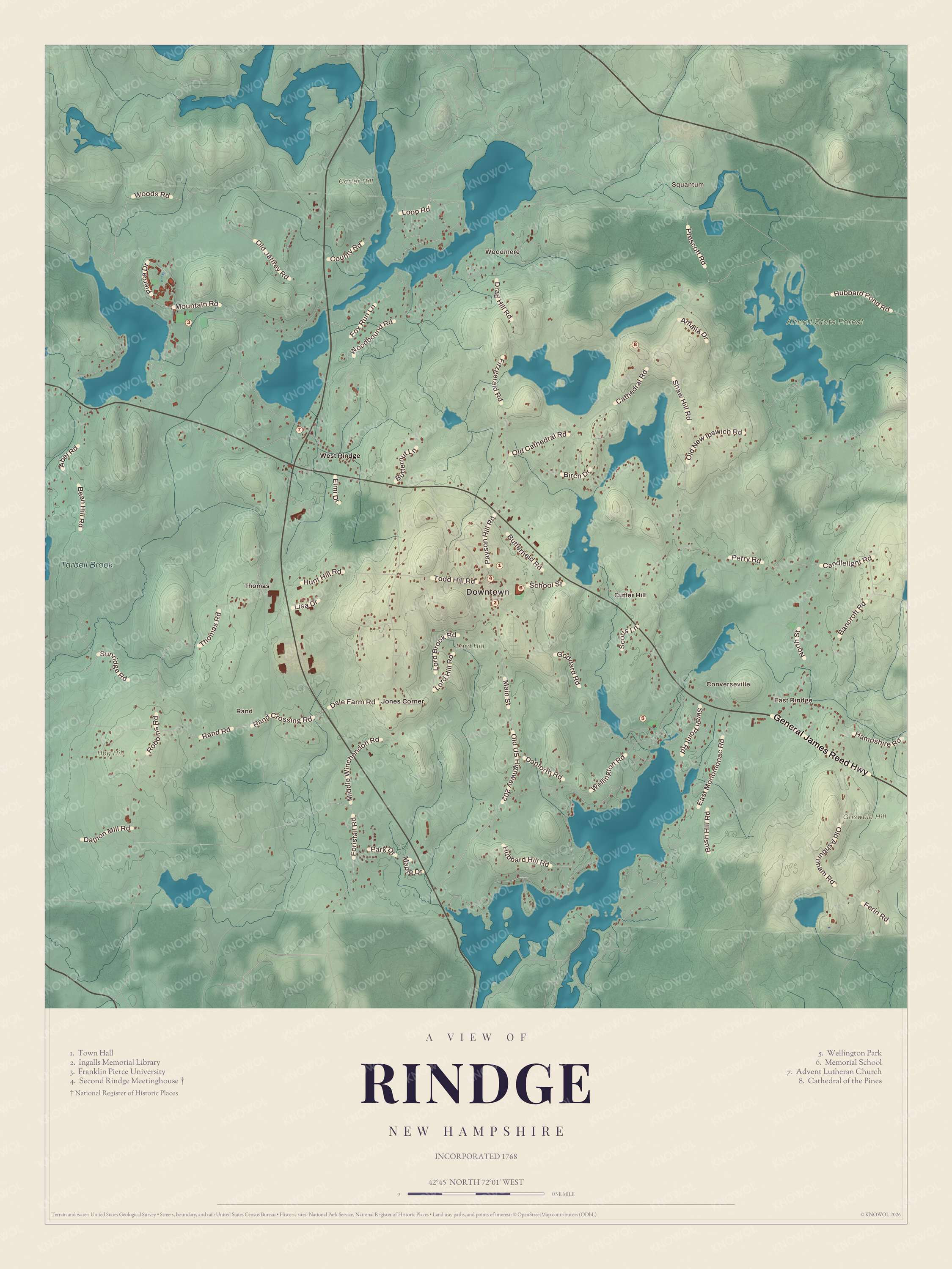 Map of Rindge, New Hampshire