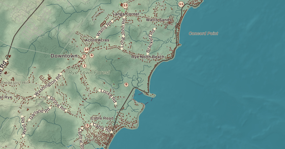 Beautifully Detailed Map of Rye, New Hampshire