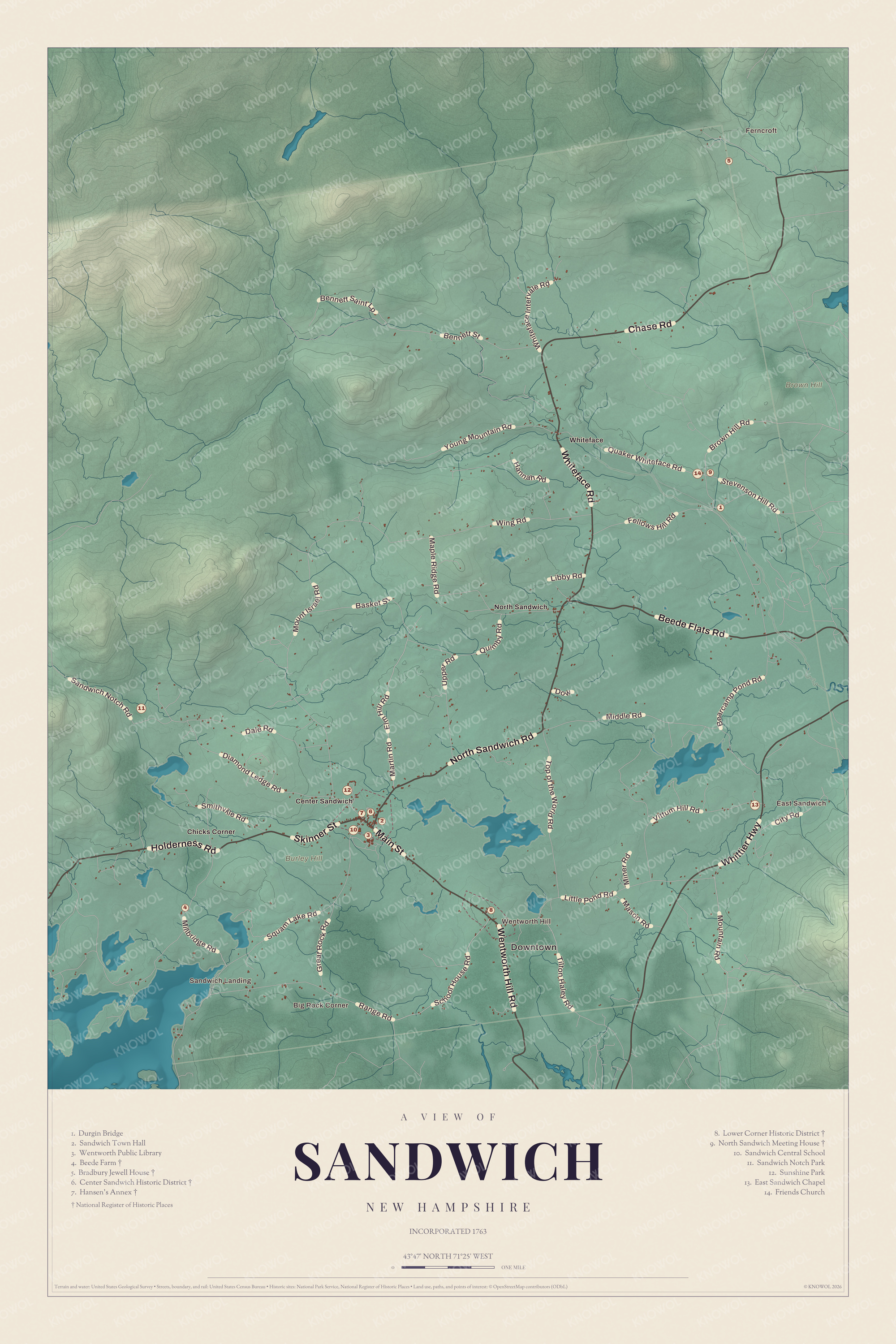 Map of Sandwich, New Hampshire