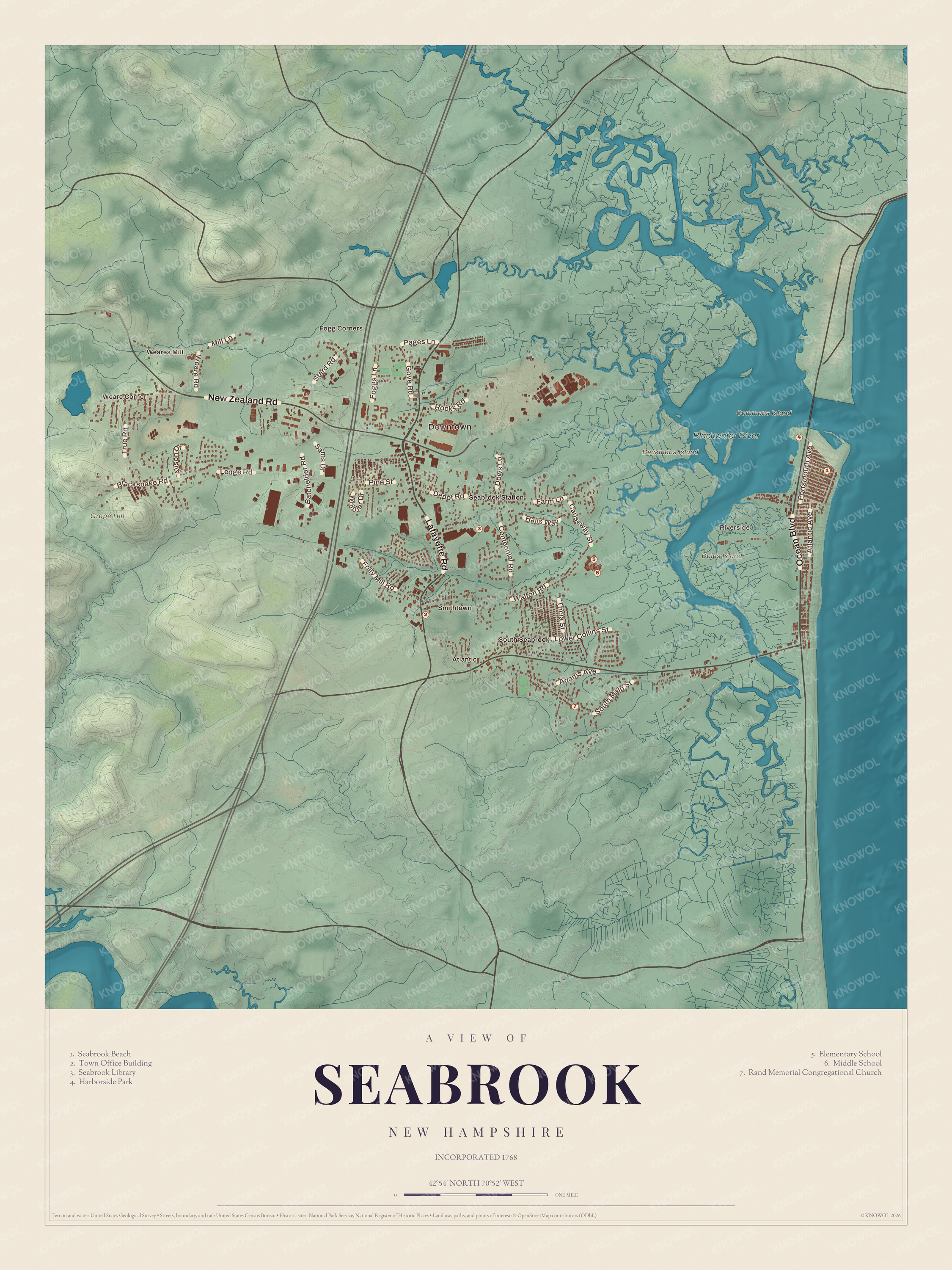 Map of Seabrook, New Hampshire