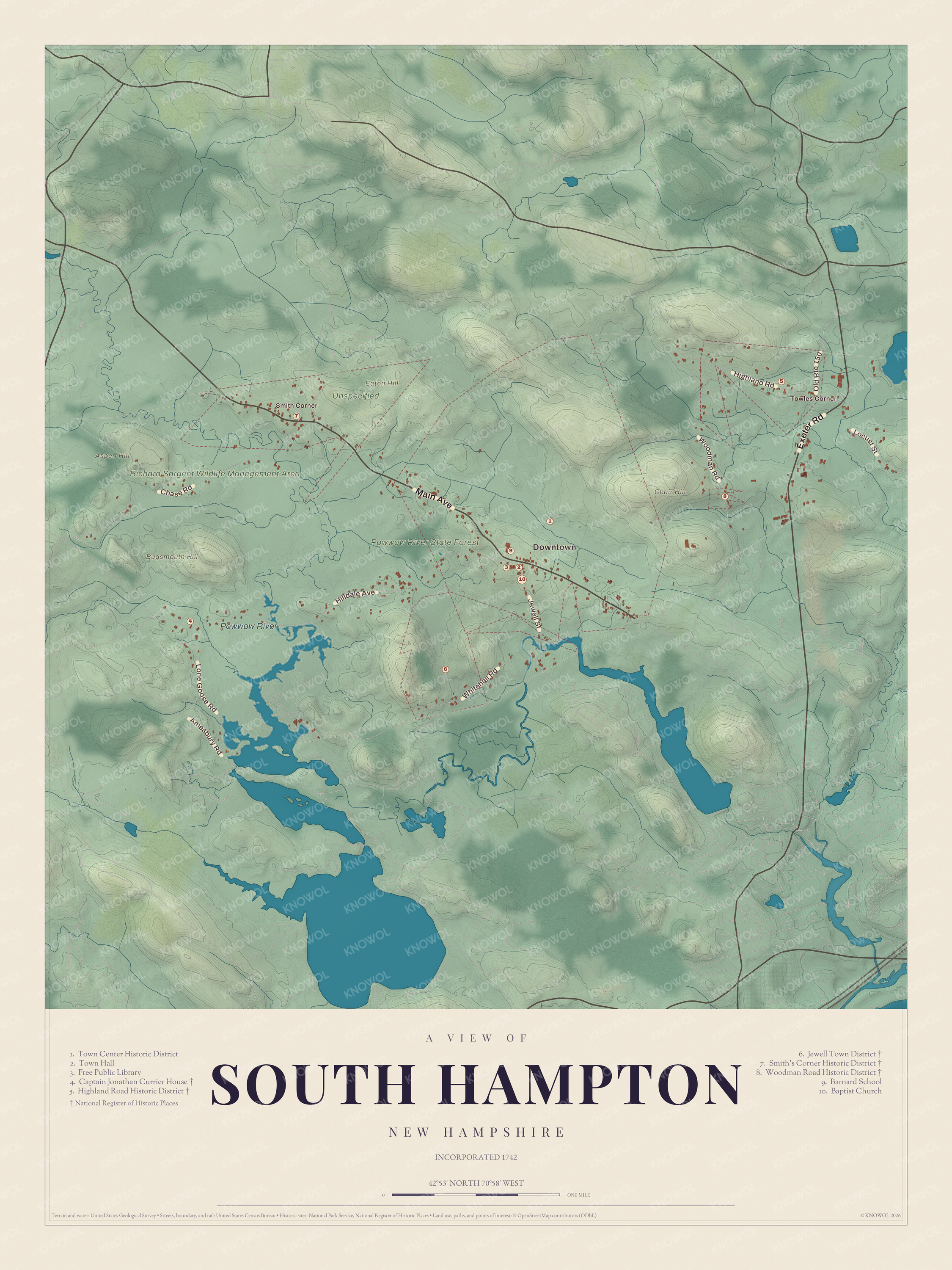 Map of South Hampton, New Hampshire