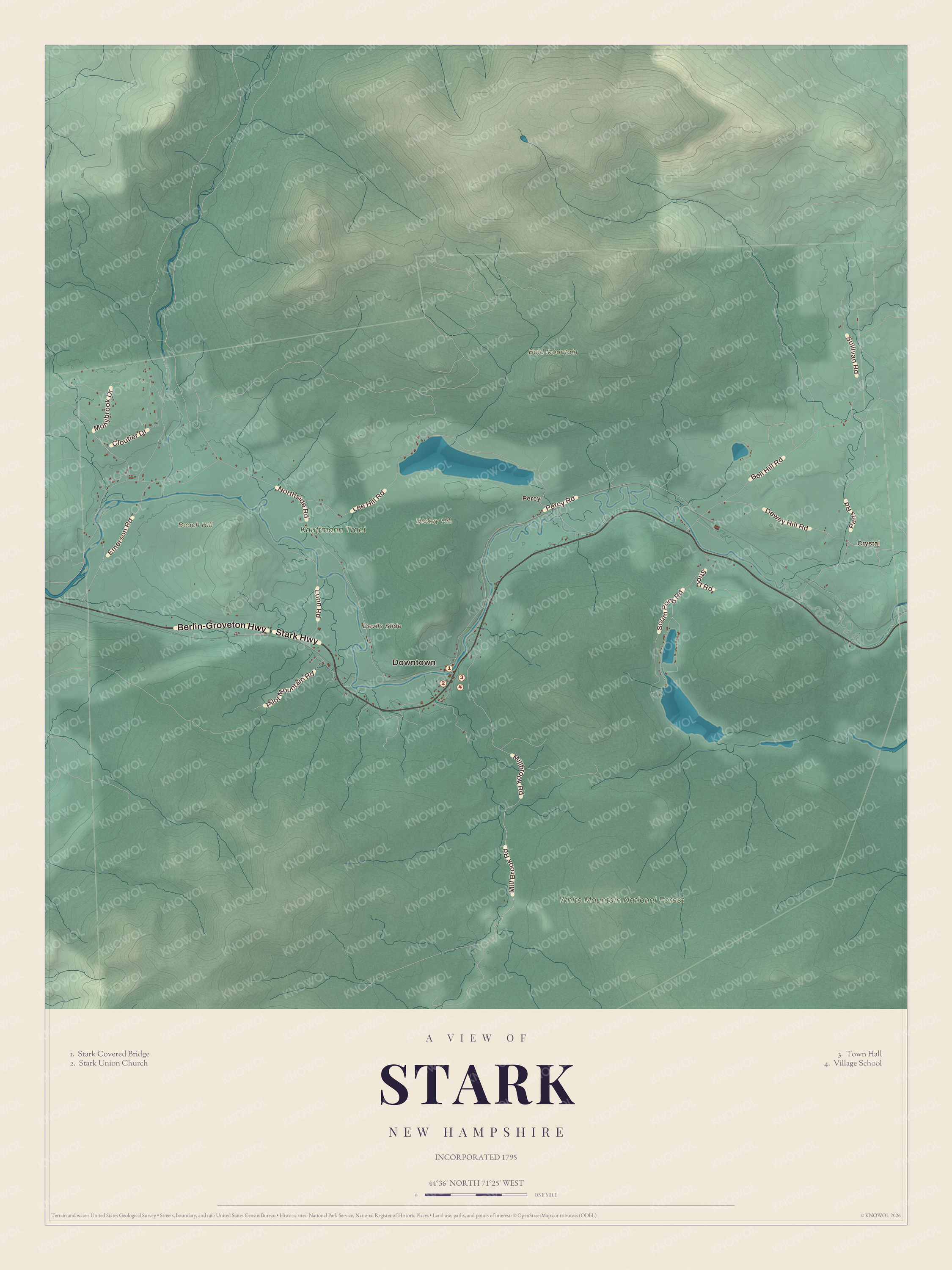 Map of Stark, New Hampshire