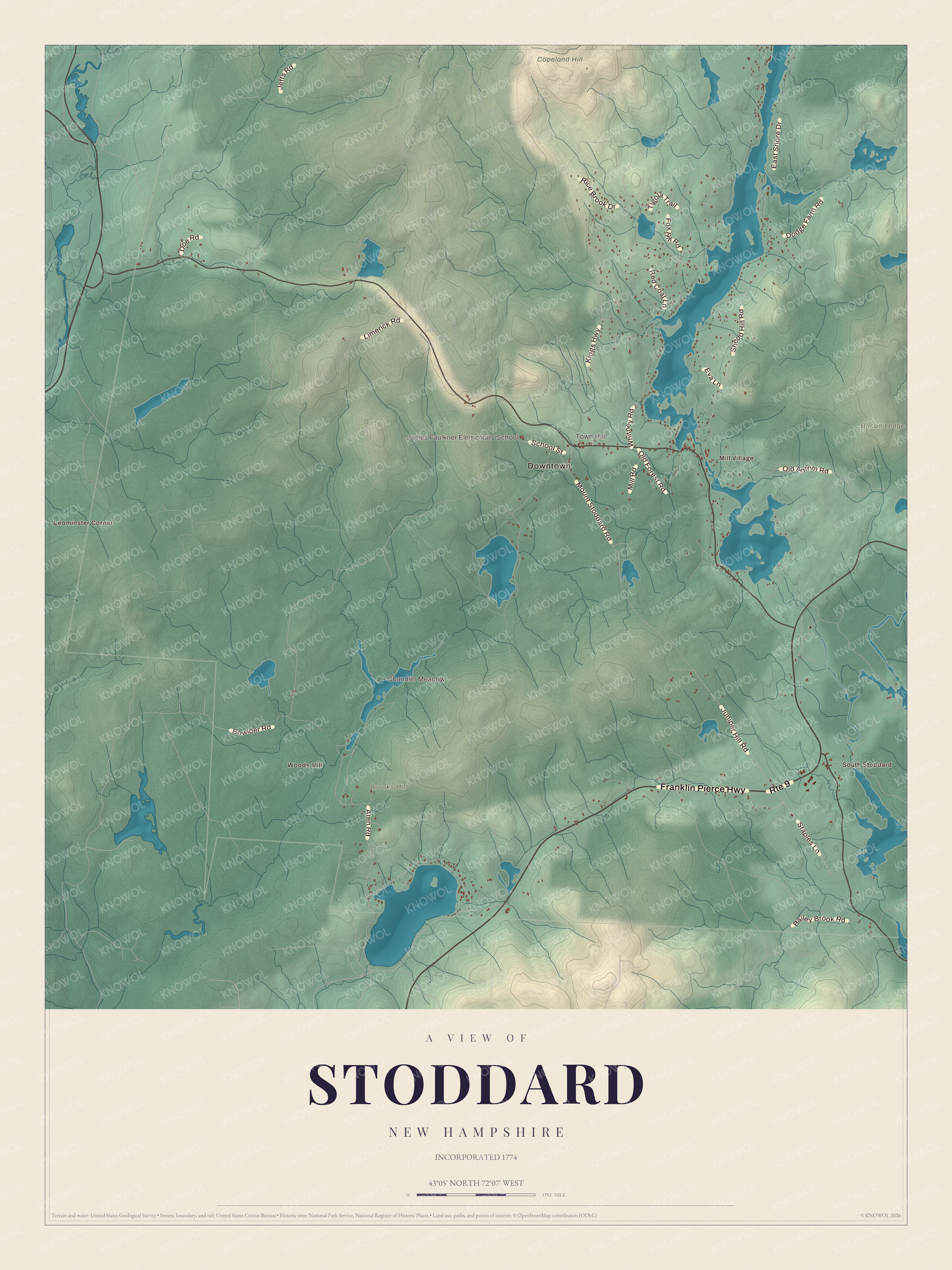 Map of Stoddard, New Hampshire