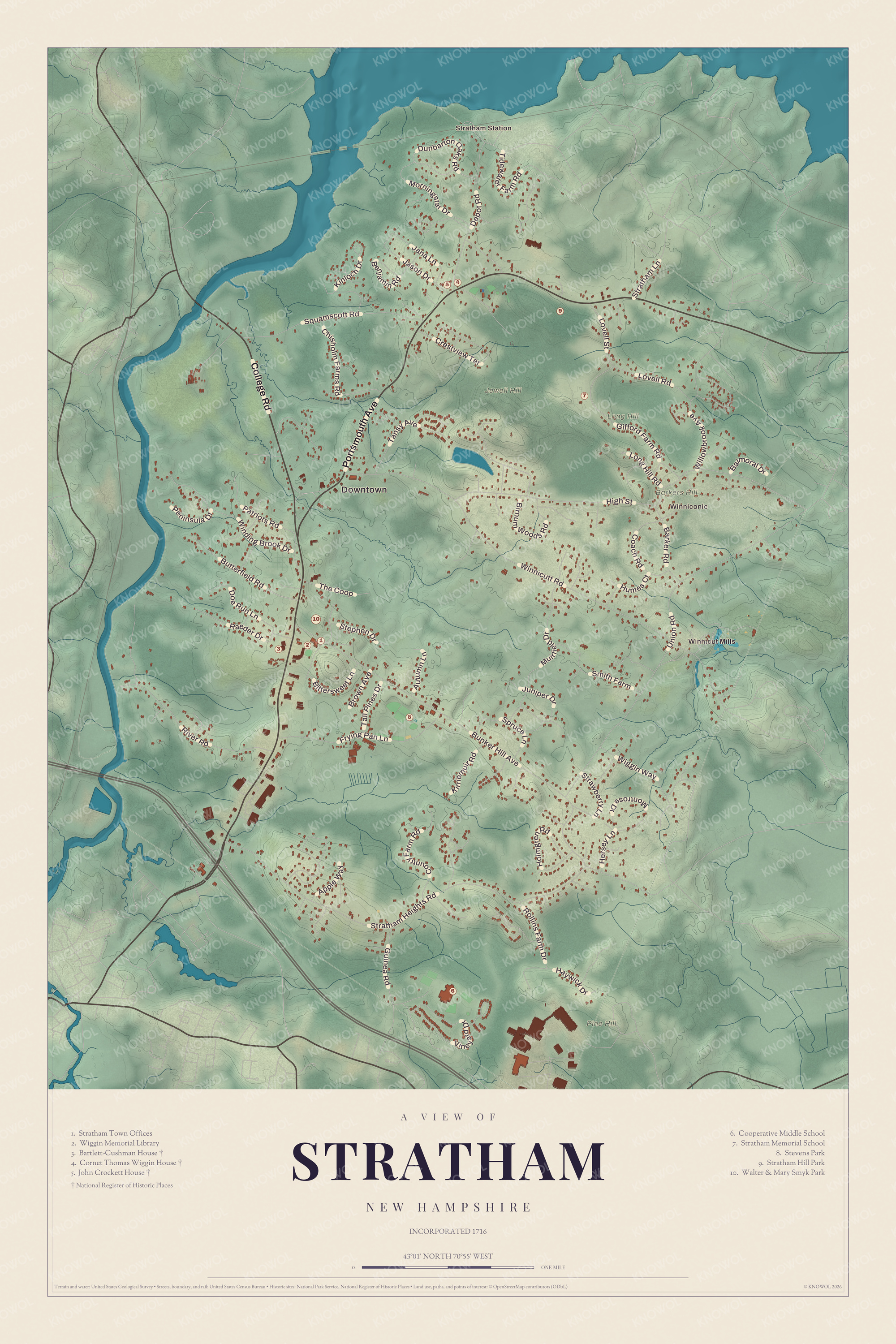 Map of Stratham, New Hampshire