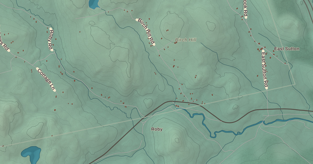 Beautifully Detailed Map of Sutton, New Hampshire