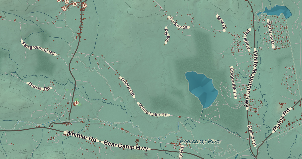 Beautifully Detailed Map of Tamworth, New Hampshire
