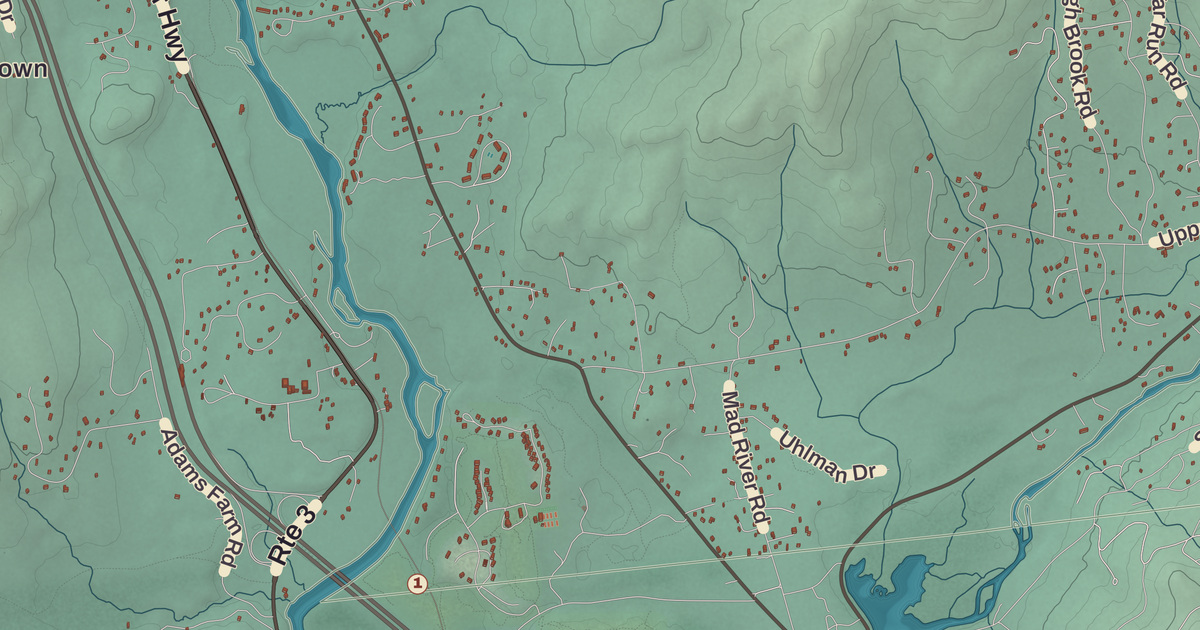 Beautifully Detailed Map of Thornton, New Hampshire