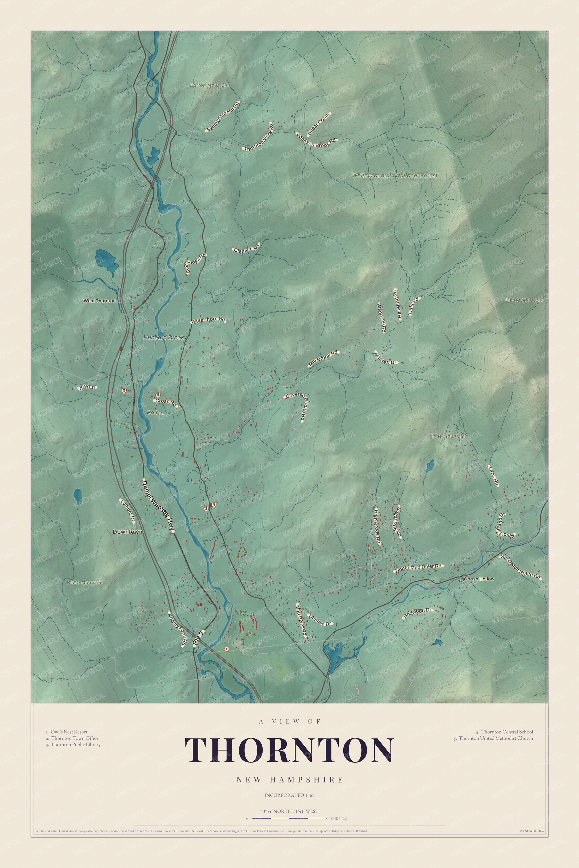 Map of Thornton, New Hampshire