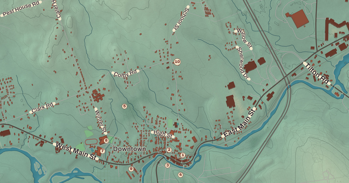Beautifully Detailed Map of Tilton, New Hampshire