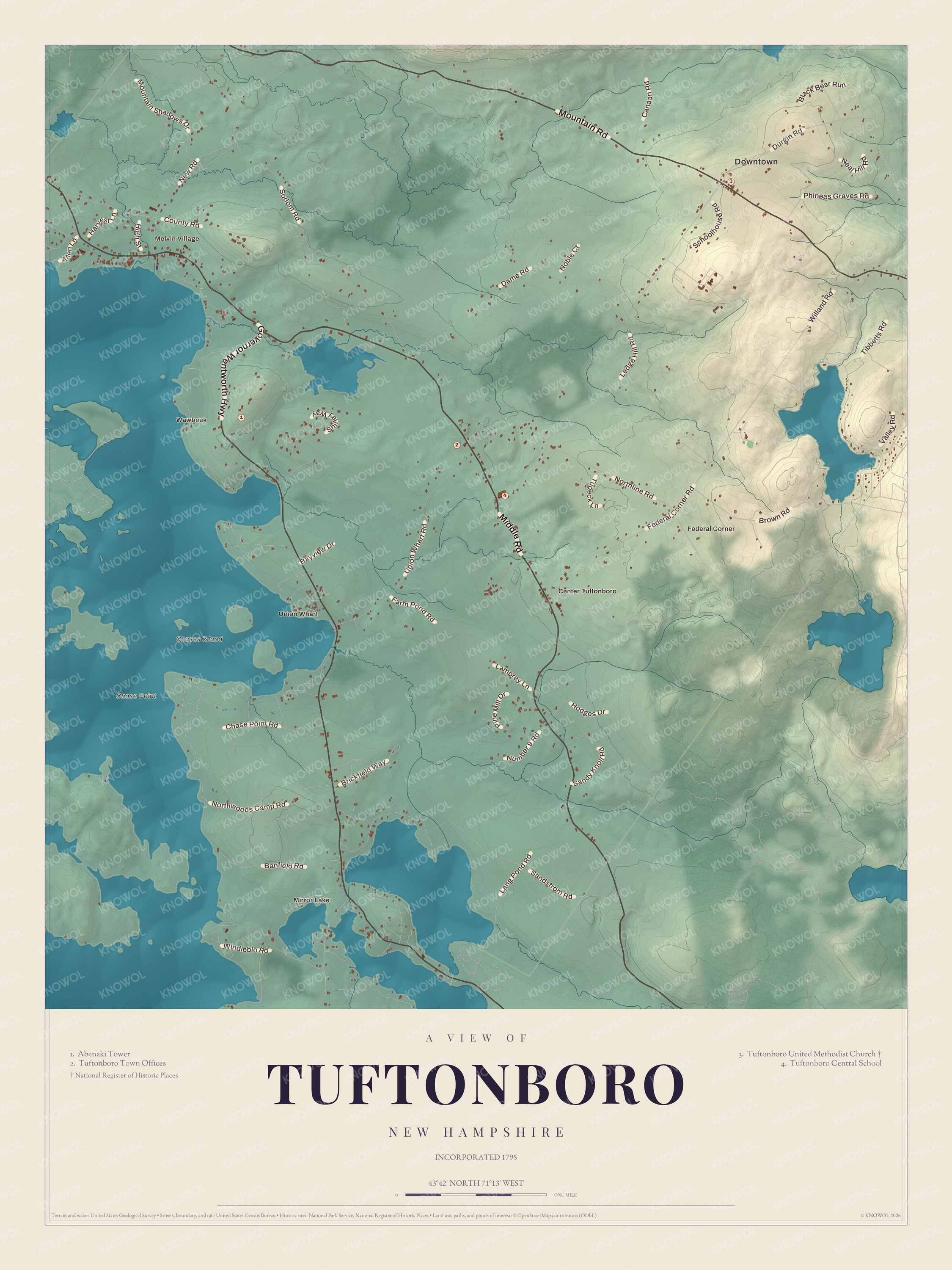 Map of Tuftonboro, New Hampshire