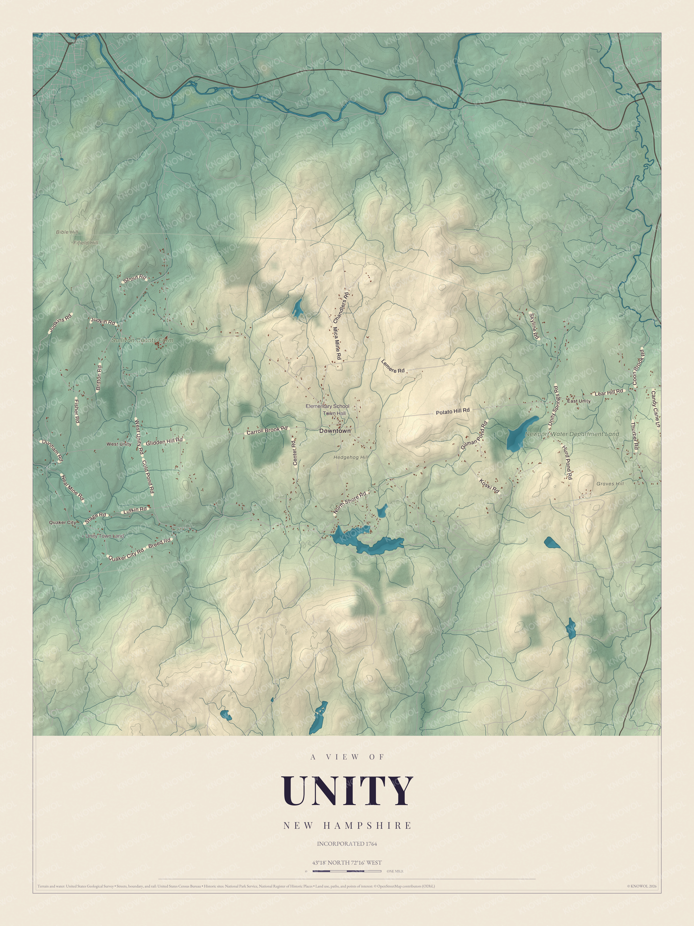 Map of Unity, New Hampshire