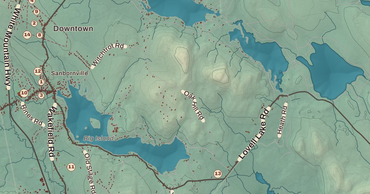 Beautifully Detailed Map of Wakefield, New Hampshire