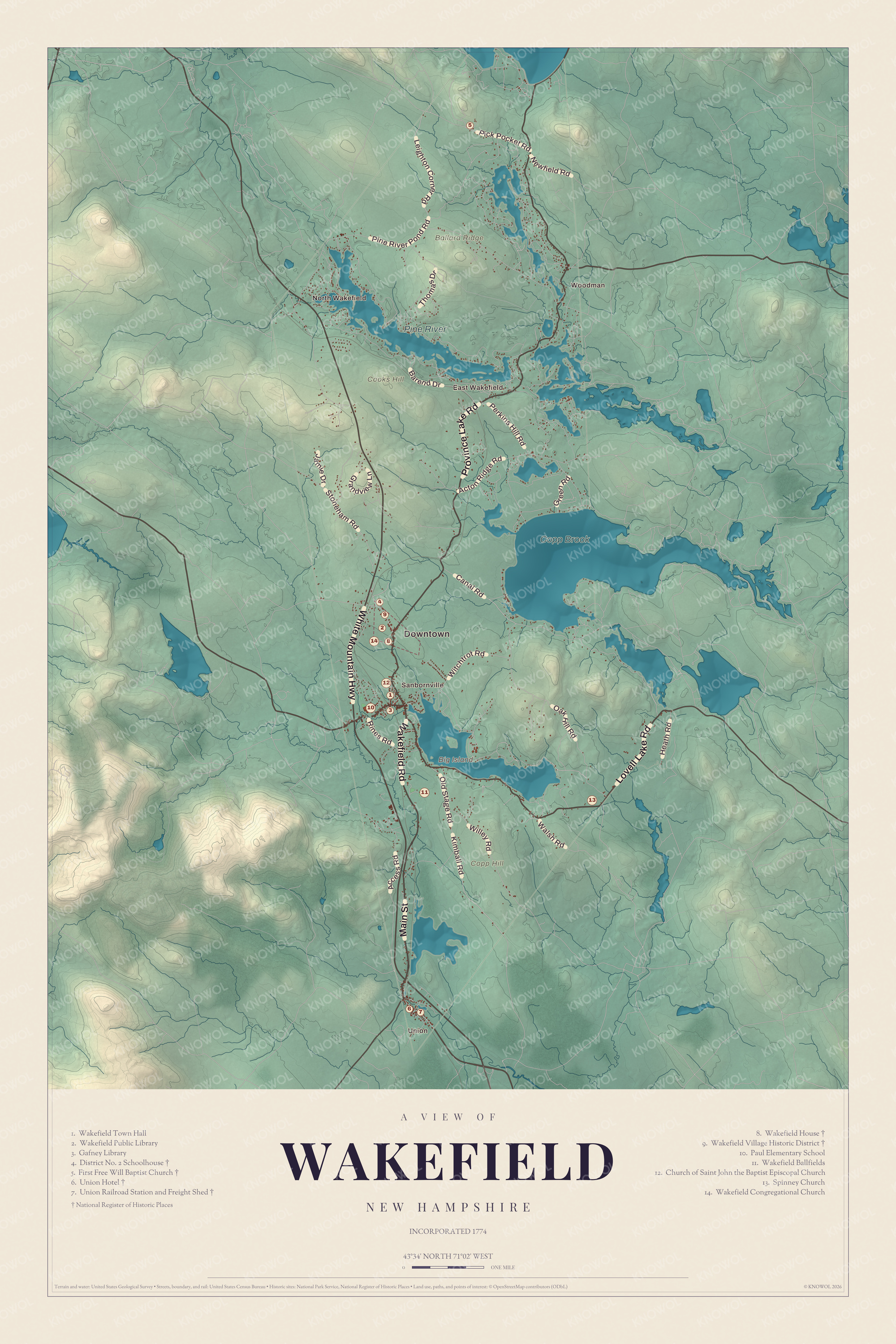 Map of Wakefield, New Hampshire