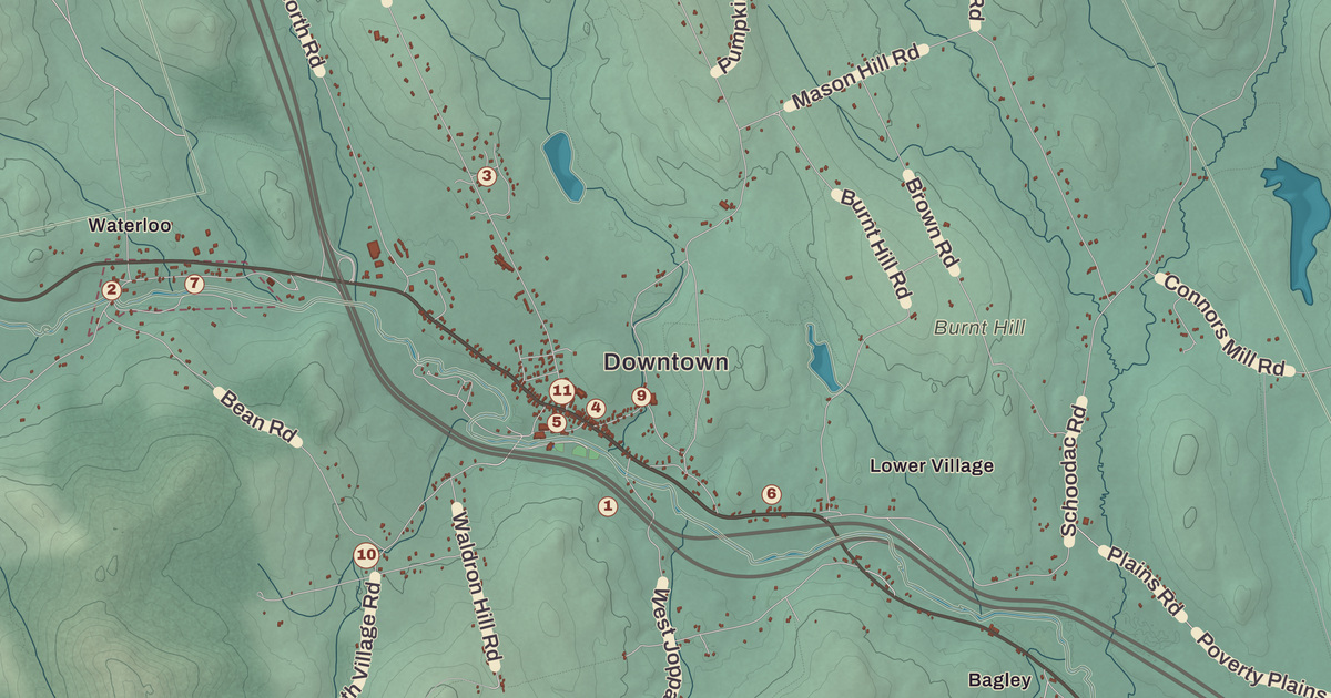 Beautifully Detailed Map of Warner, New Hampshire
