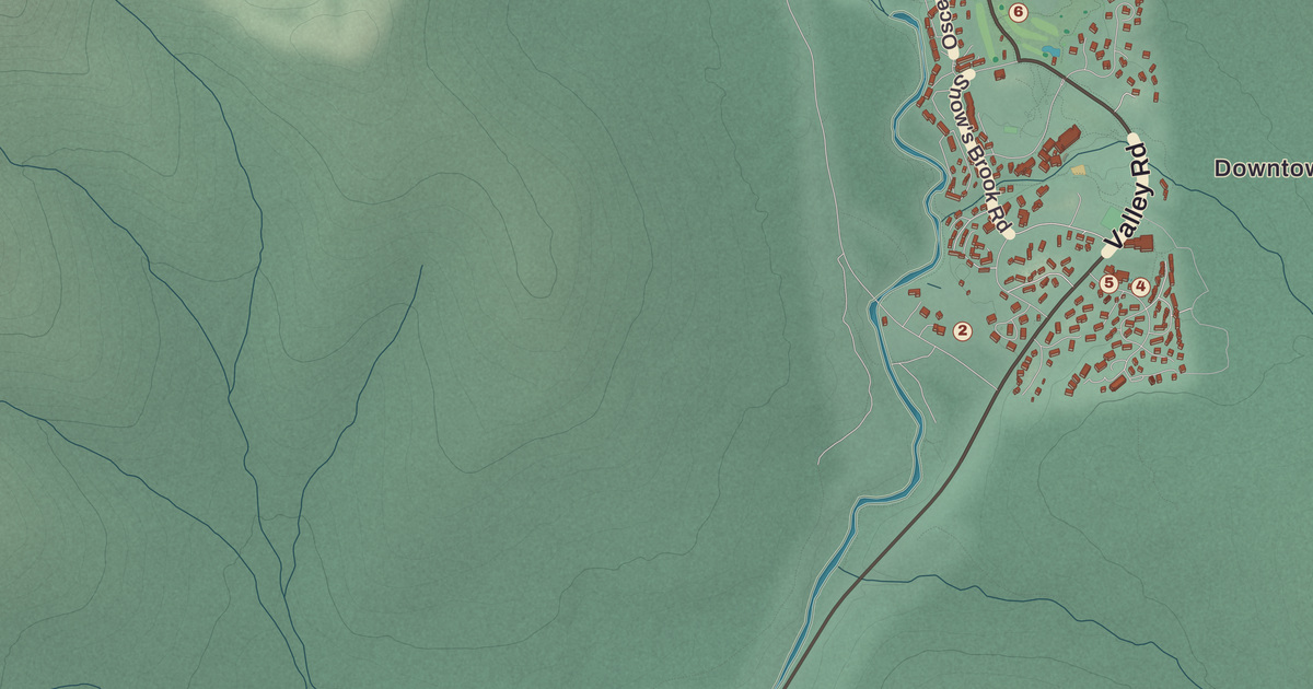 Beautifully Detailed Map of Waterville Valley, New Hampshire