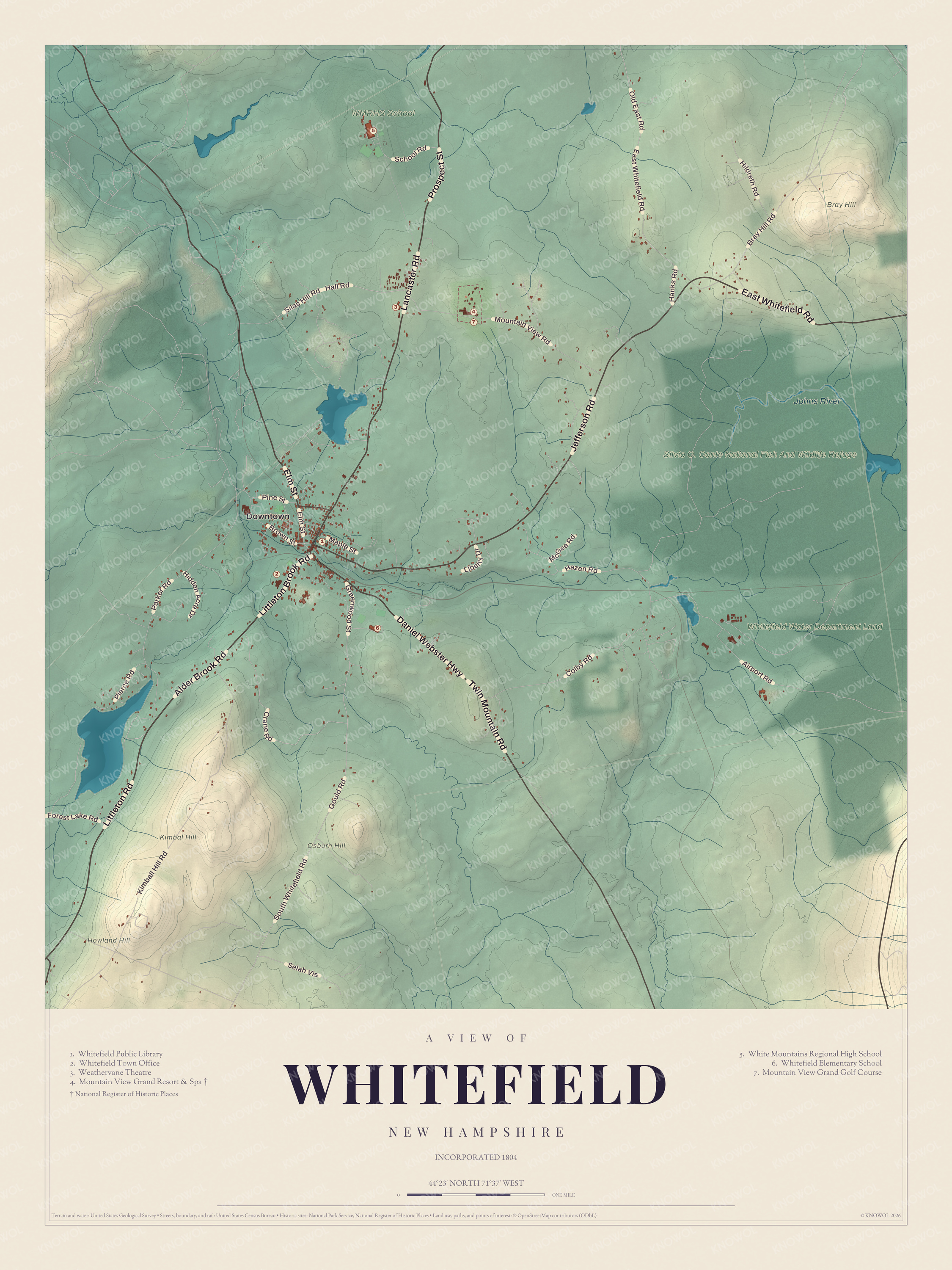 Map of Whitefield, New Hampshire