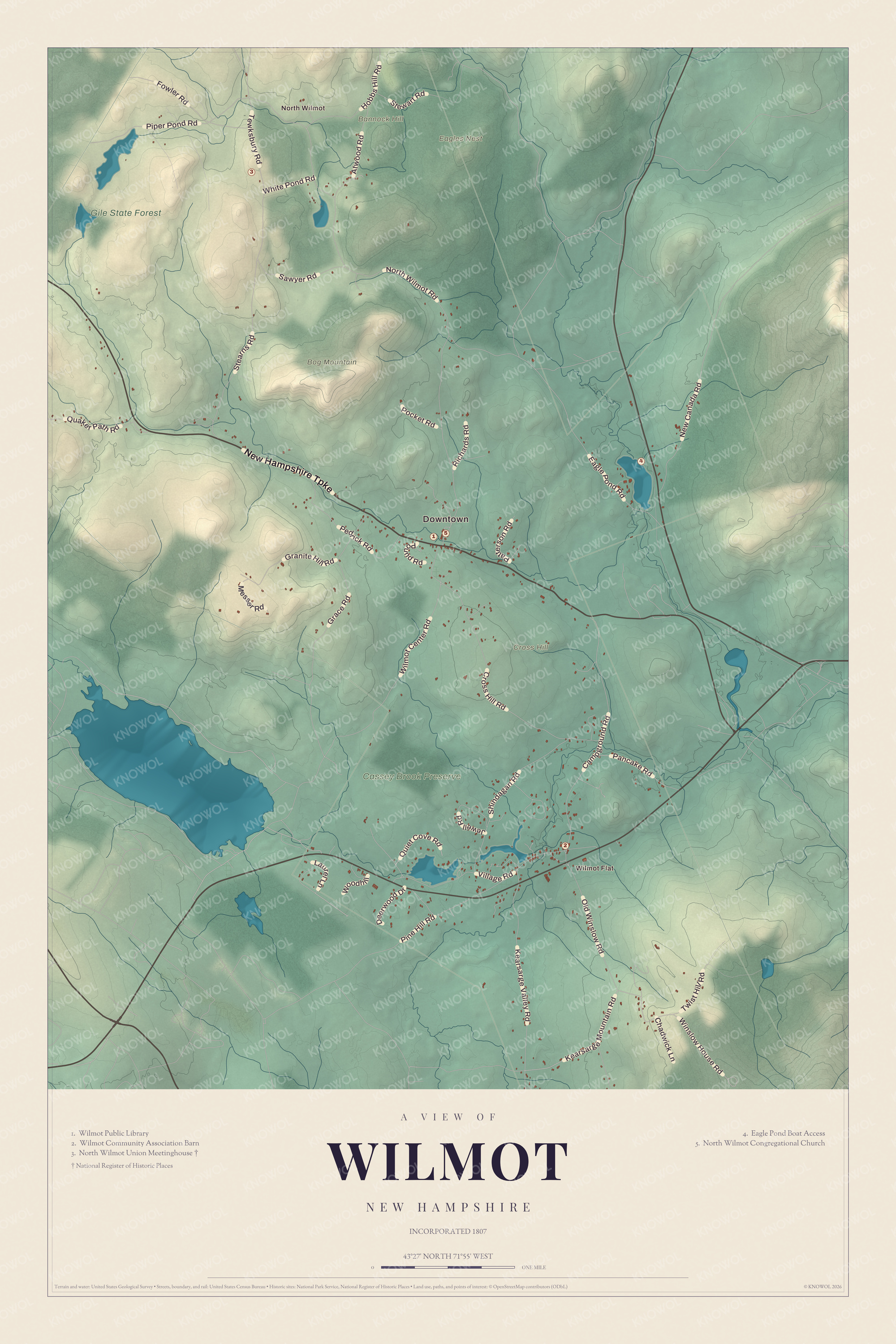 Map of Wilmot, New Hampshire